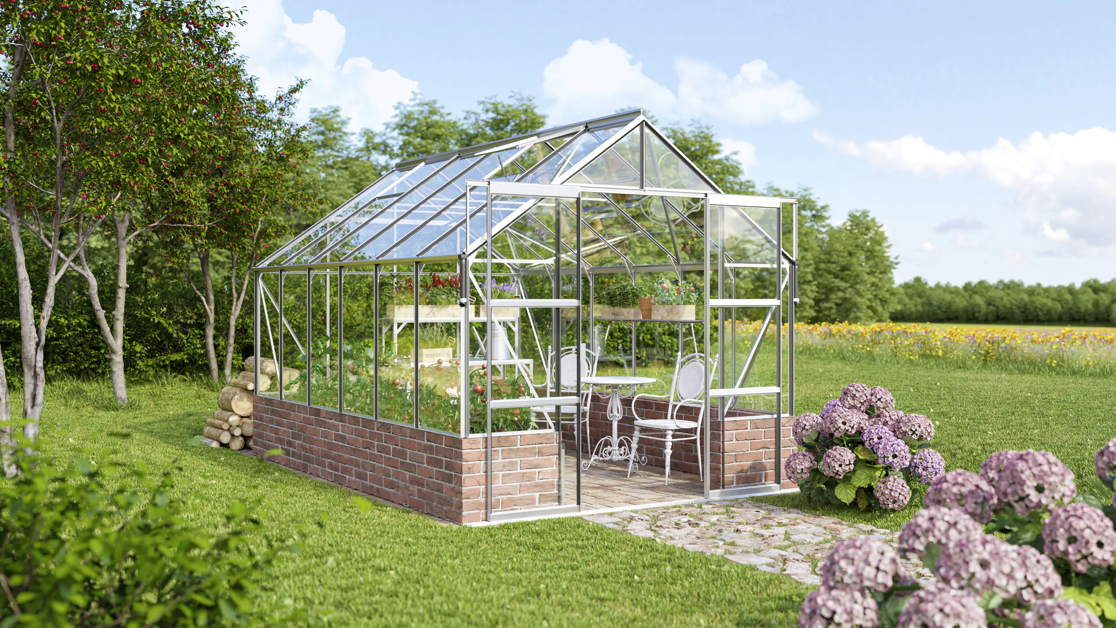 Vitavia Gewächshaus Cassandra 9900 256 x 388 cm 3 mm Sicherheitsglas