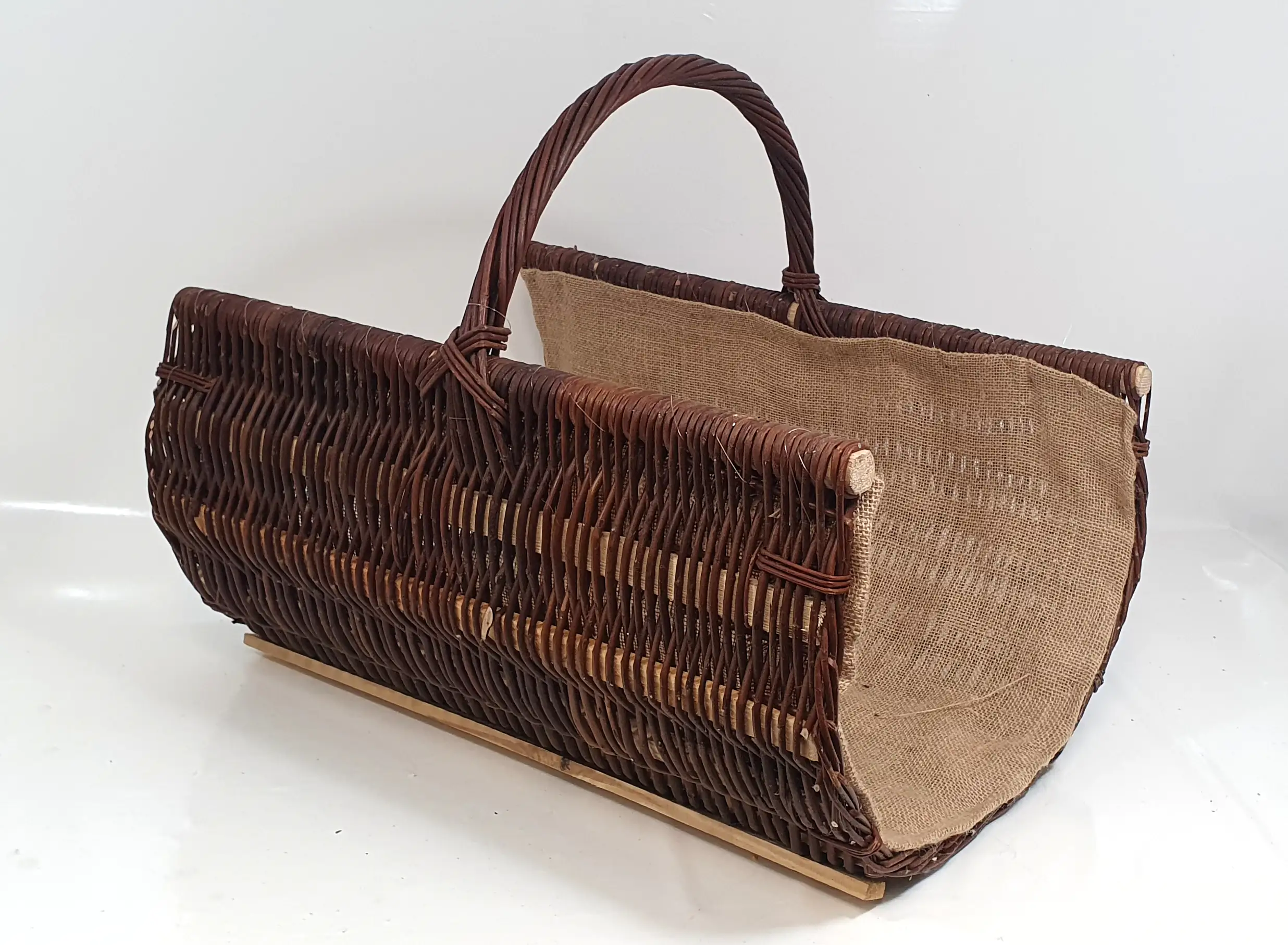 Brennholzkorb mit Jute braun  groß