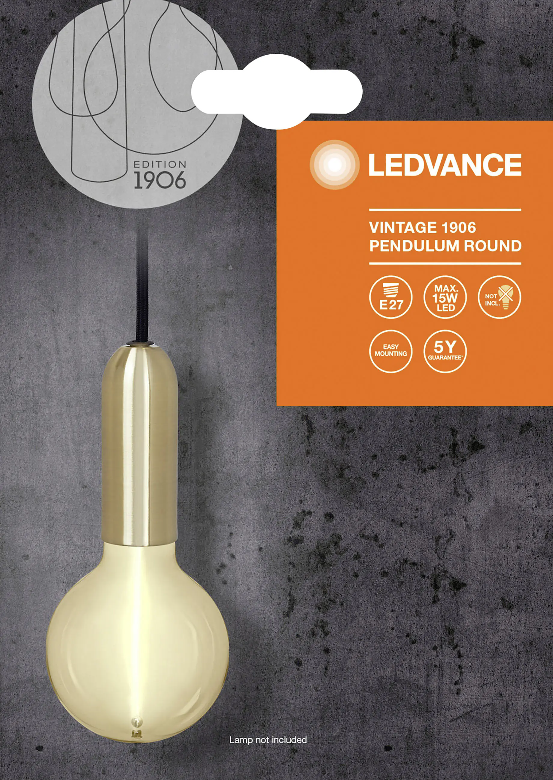 Ledvance Pendelleuchte gold Pendulum E27 164 cm