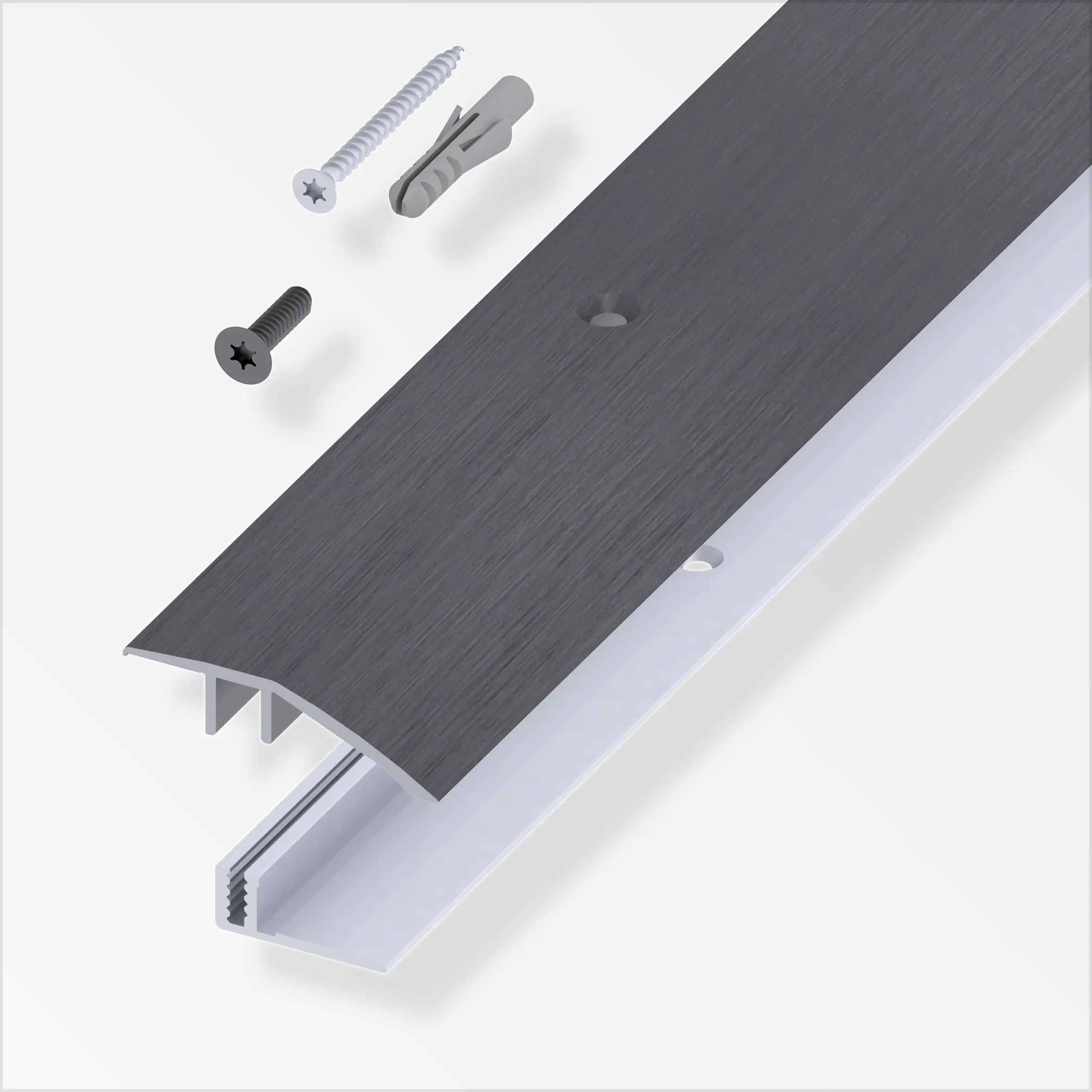 alfer Niveauausgleichs- Träger-Profil 1 m, 45 x 7 - 15 mm dunkelgrau