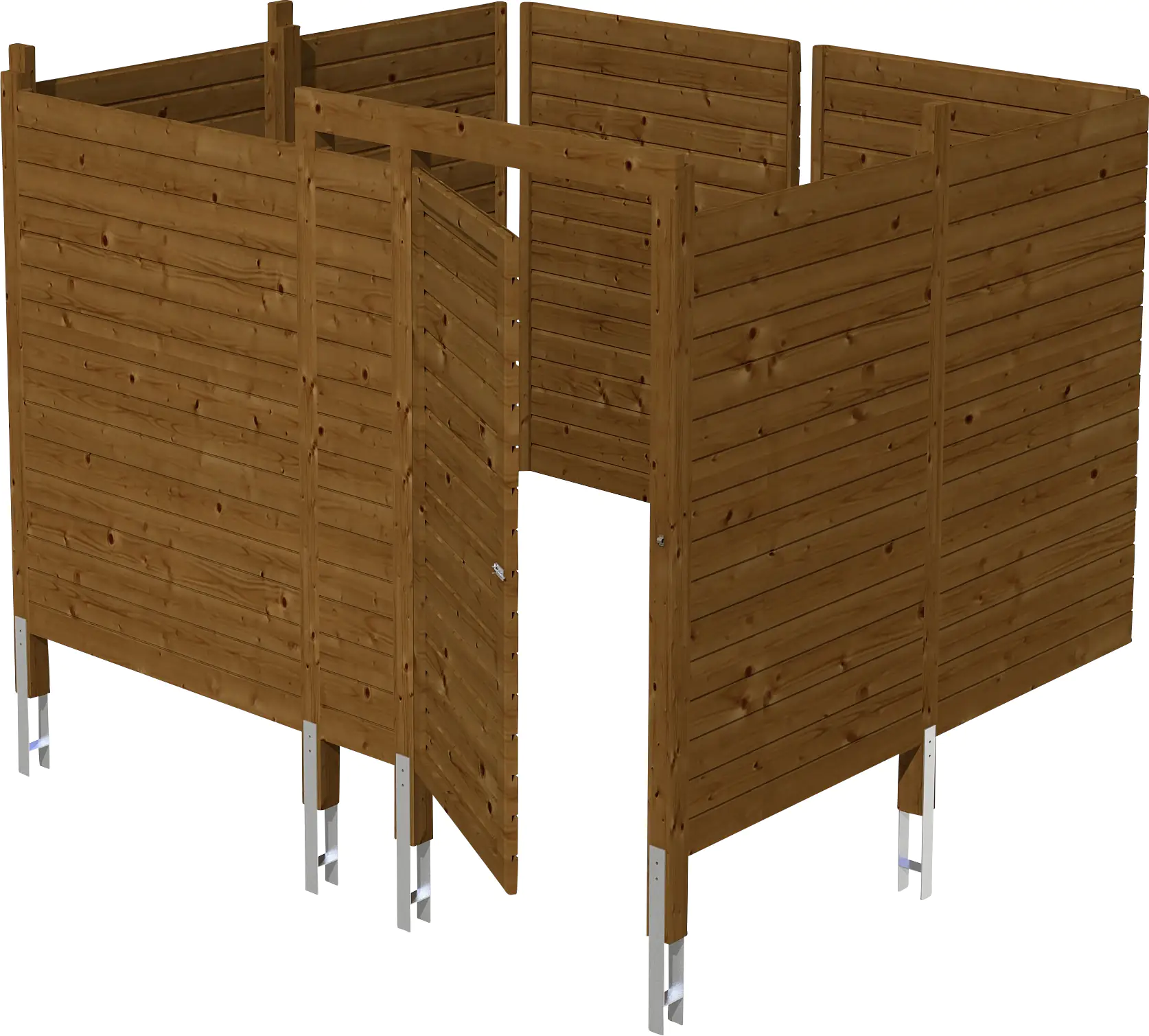 SKAN HOLZ Abstellraum C8 275x317cm, Profilschalung, lasiert in Nussbaum