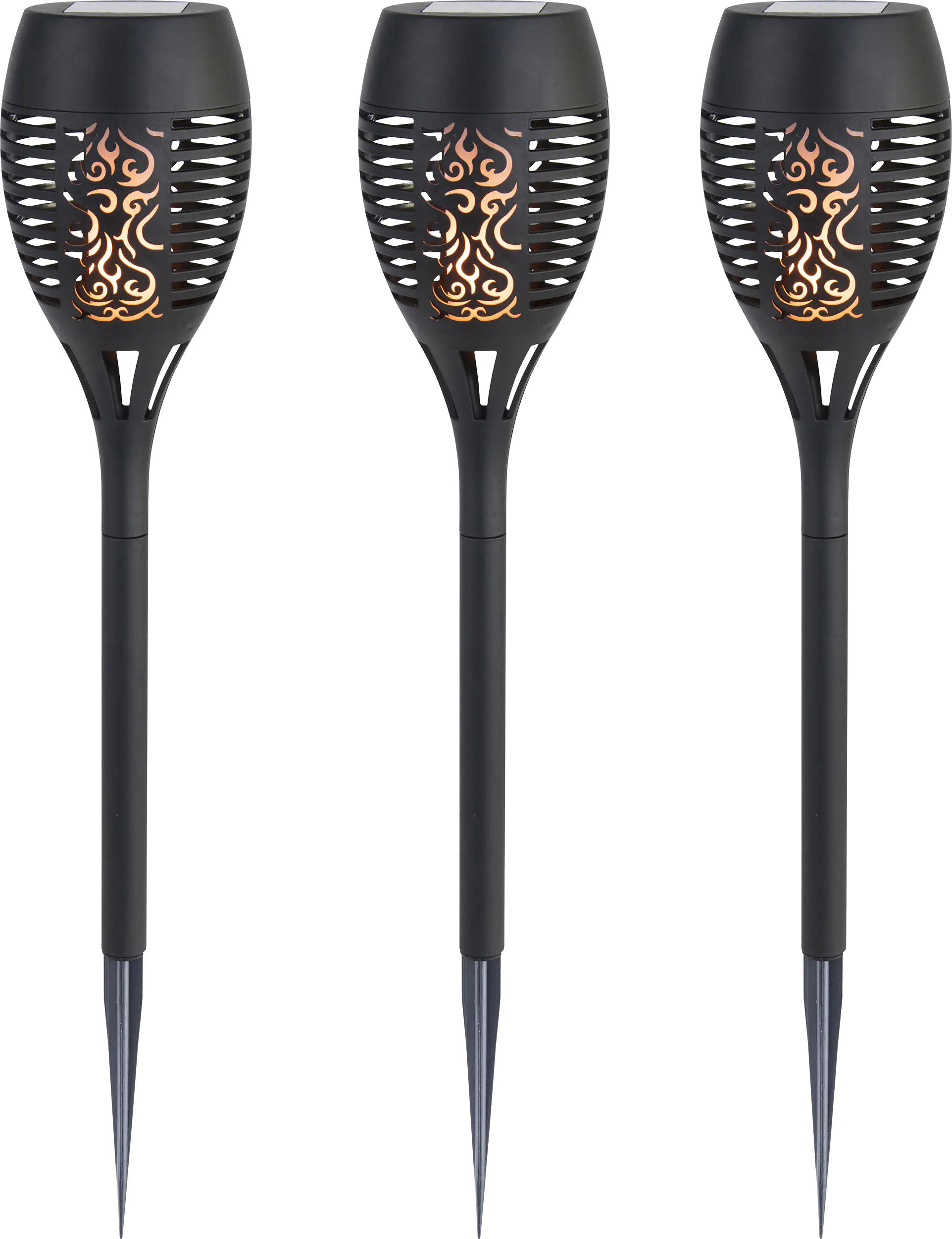 Trendline LED Solarfackel 3er-Set 40 cm mit Flackereffekt