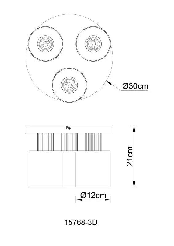 Globo Deckenleuchte Aleidis Ø 30 x 21 cm schwarz matt
