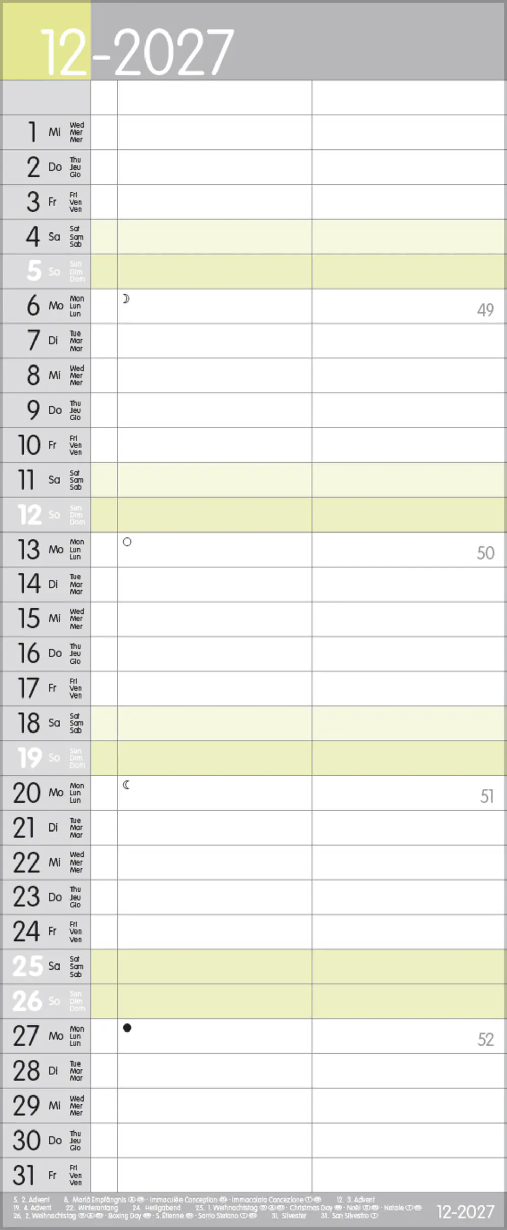 Korsch Kalender My Timer 2027 grau