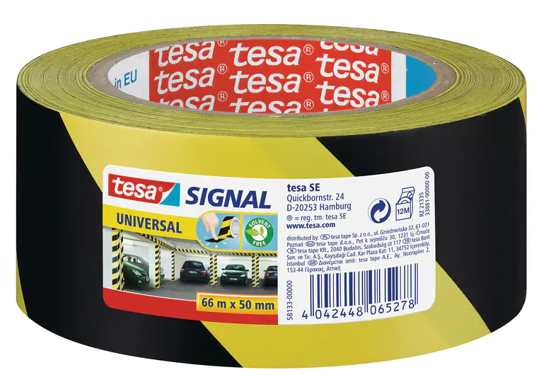 tesa Markierungs- und Warnklebeband Signal 66 m x 50 mm, gelb-schwarz tesa Markierungs- und Warnklebeband Signal 66 m x 50 mm, gelb-schwarz