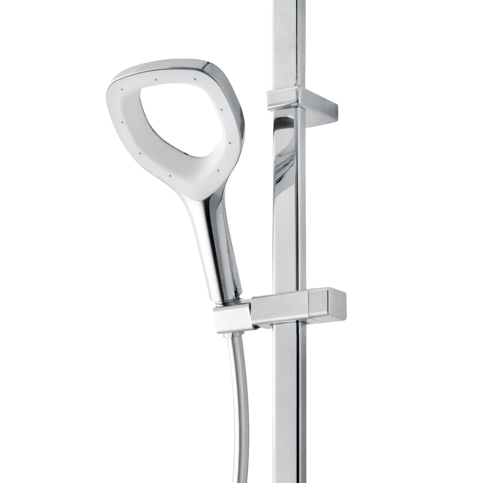 Breuer Duschsystem Aquamaxx Splash verchromt / weiß, mit Thermostat, Kopfbrause rund