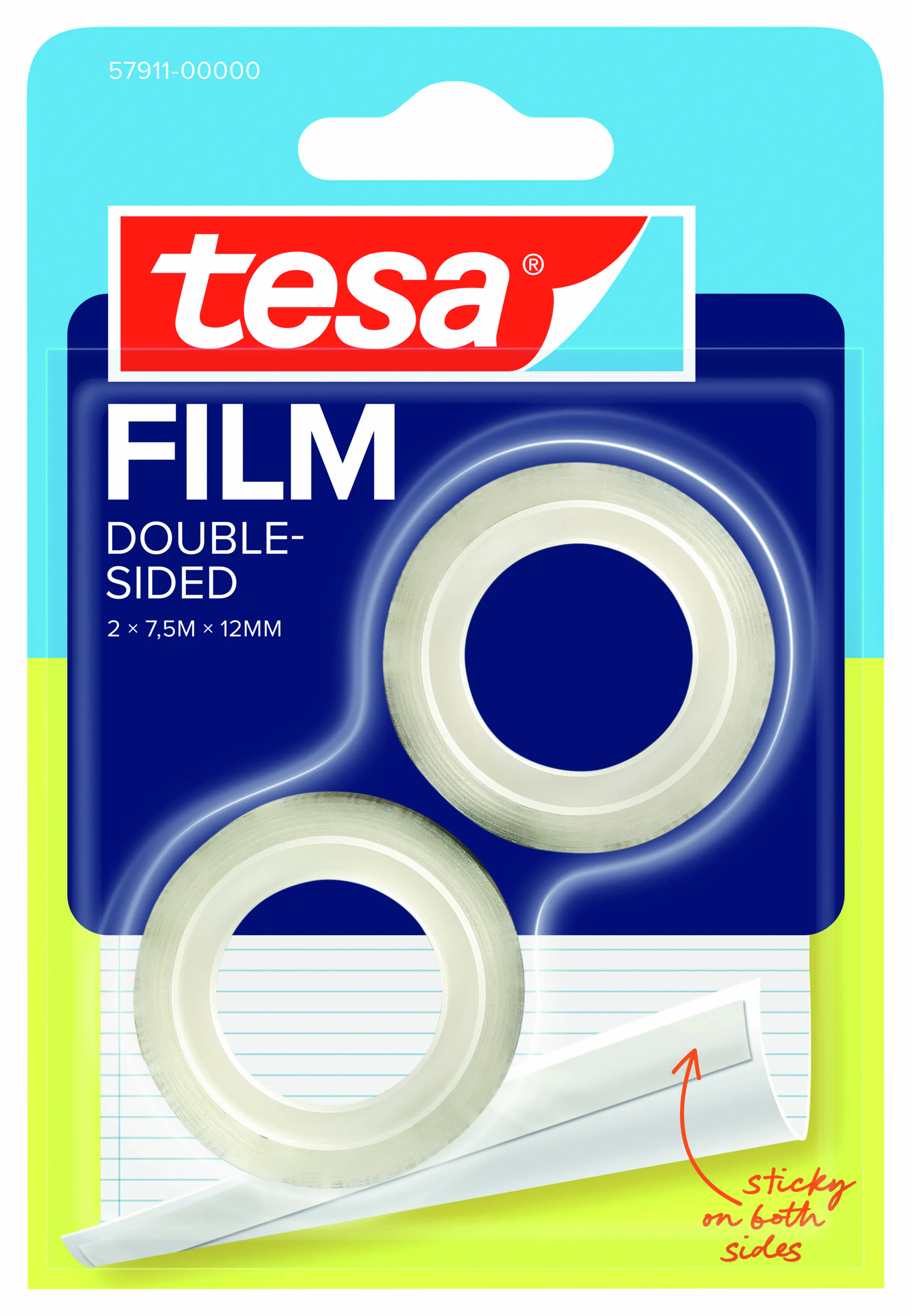 tesa doppelseitiger Klebefilm 2 Rollen 2 x 7,5 m x 12 mm