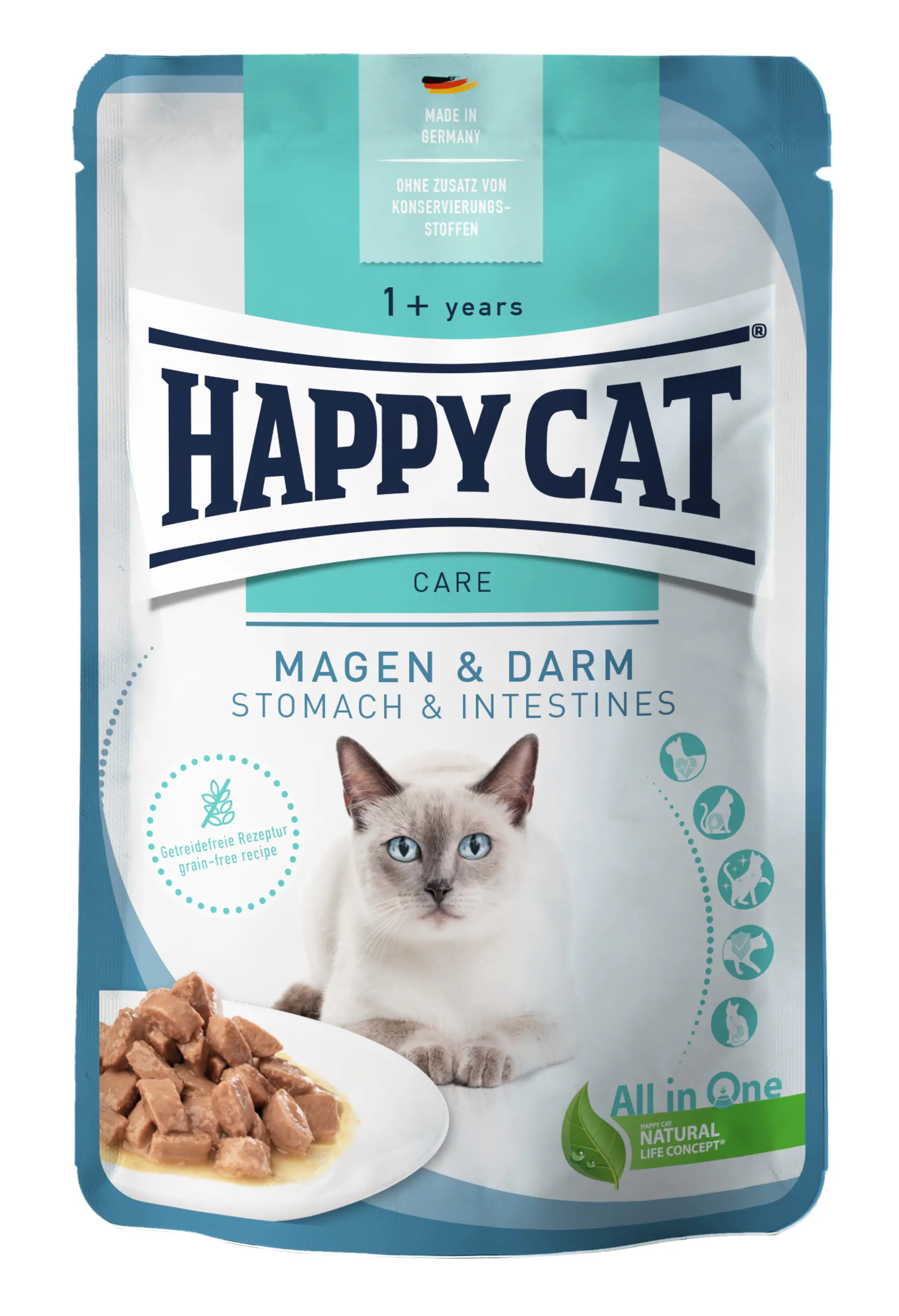 Happy Cat Care Katzennassfutter Adult getreidefrei 85 g für Magen & Darm