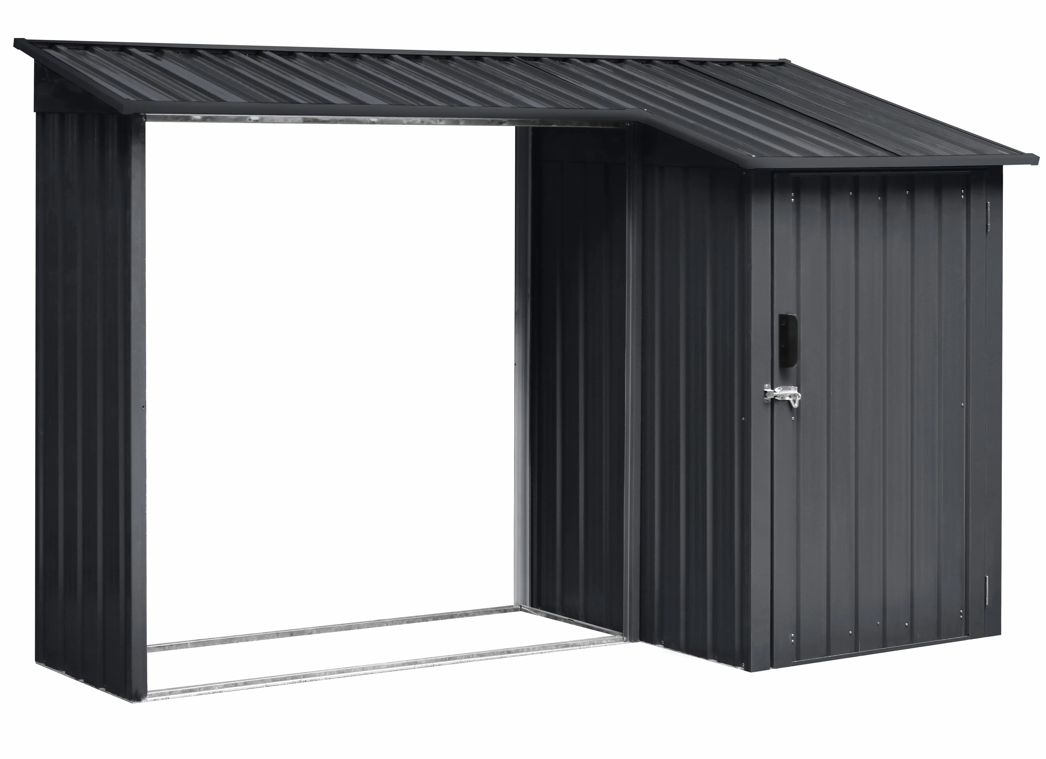 Floraworld Kaminholzregal mit Geräteraum anthrazit 270 x 105 cm