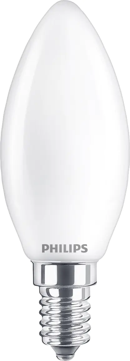 Philips LED-Leuchtmittel Filament Kerzenform B35 E14, 4,3W warmweiß matt