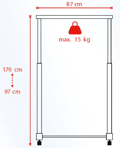 TrendLine Garderobenständer mit Rollen 87 x 43 cm TrendLine Garderobenständer mit Rollen 87 x 43 cm