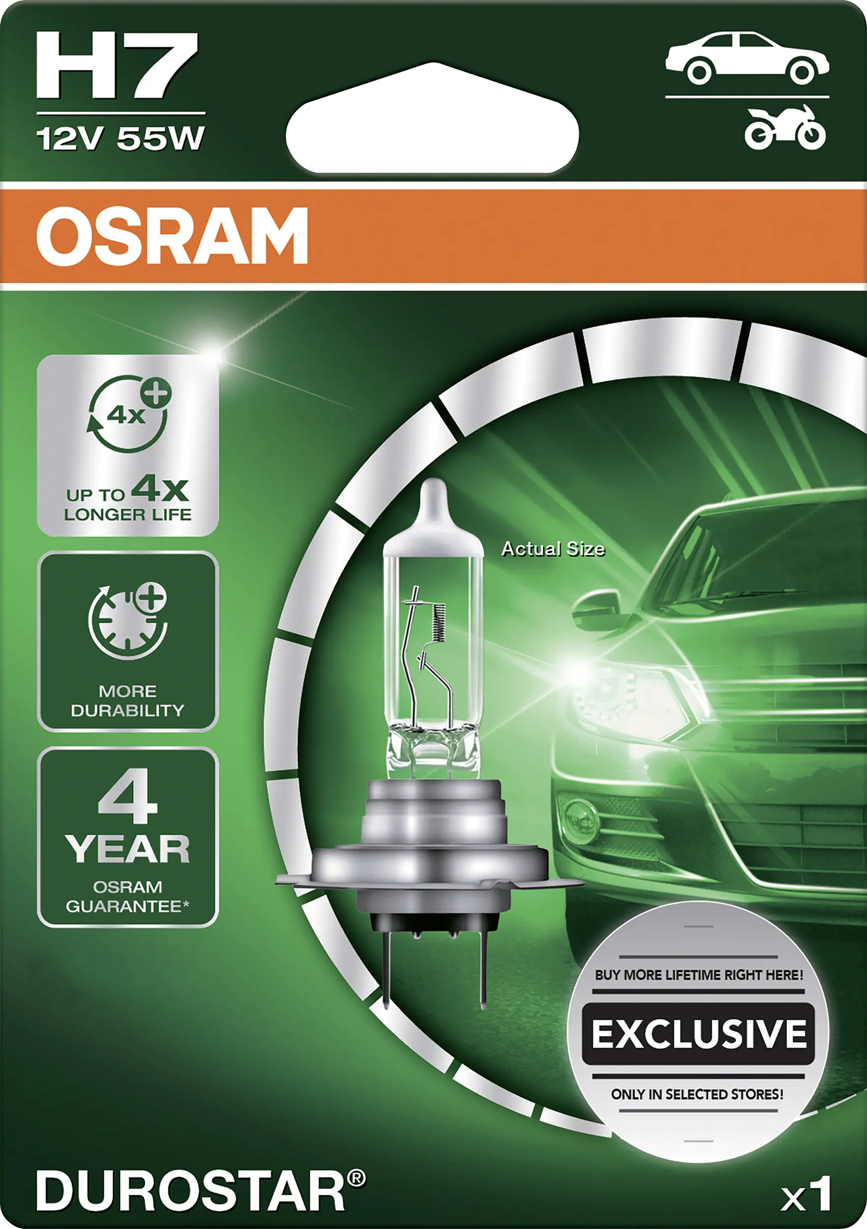 Osram Scheinwerferlampe H7 Durostar 2.0