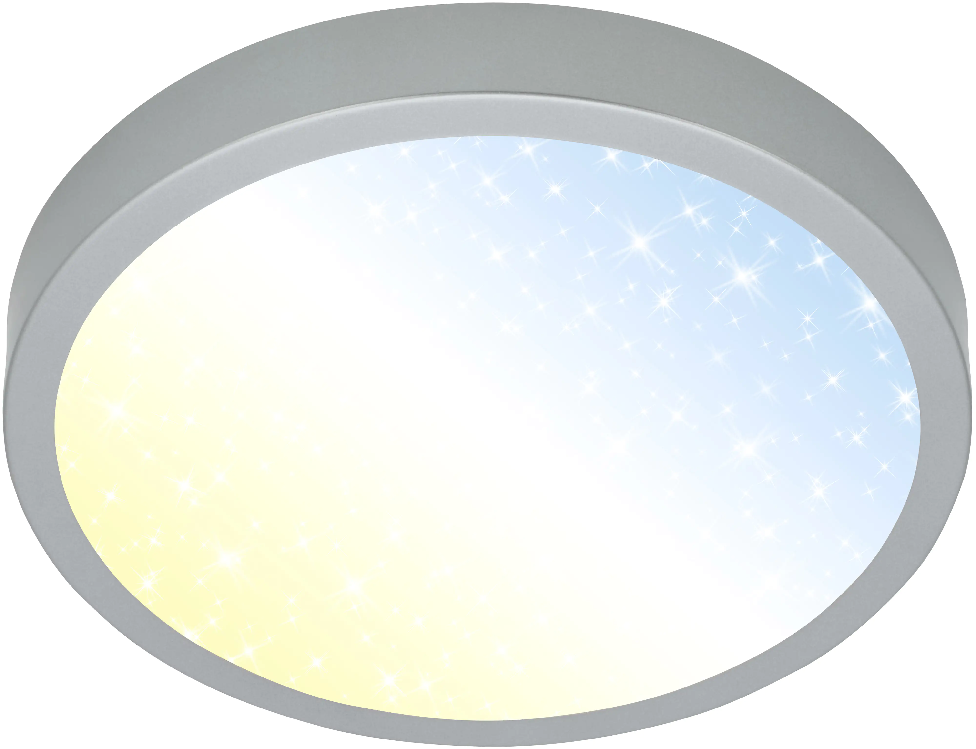 Briloner LED Deckenleuchte Runa Ø 28 cm silber Sternencover CCT