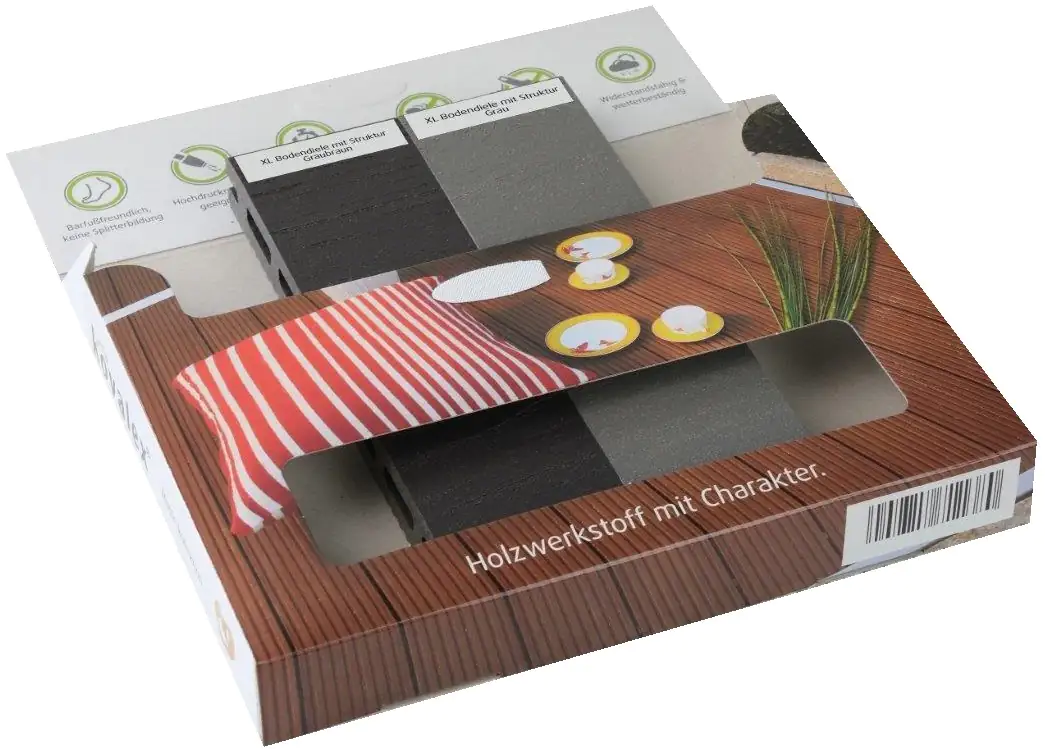 Kovalex Musterbox zu Terrassendielen WPC 19 x 2,0 cm 2 Stück