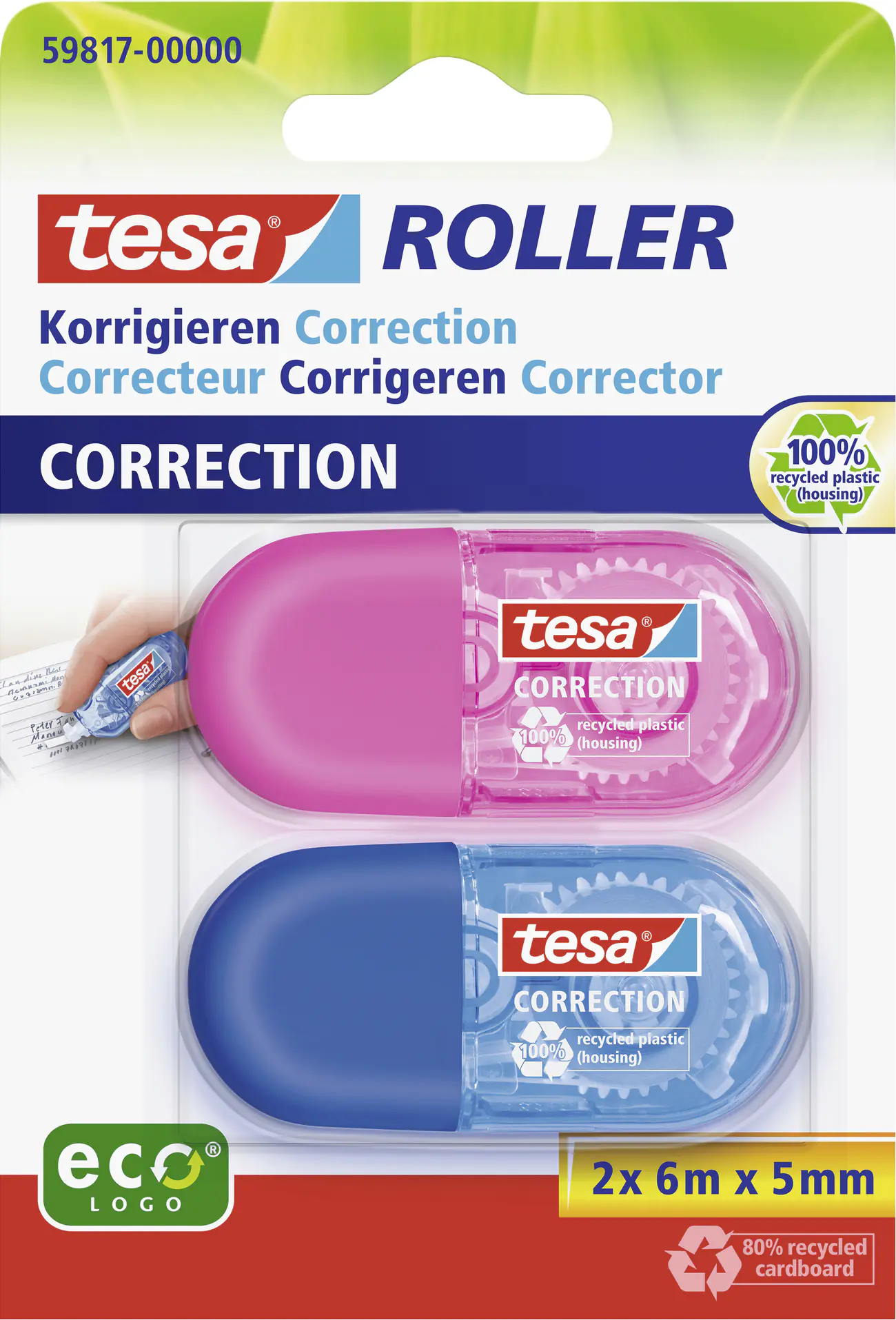 tesa Mini Korrekturroller ecoLogo® 2er Set Blister