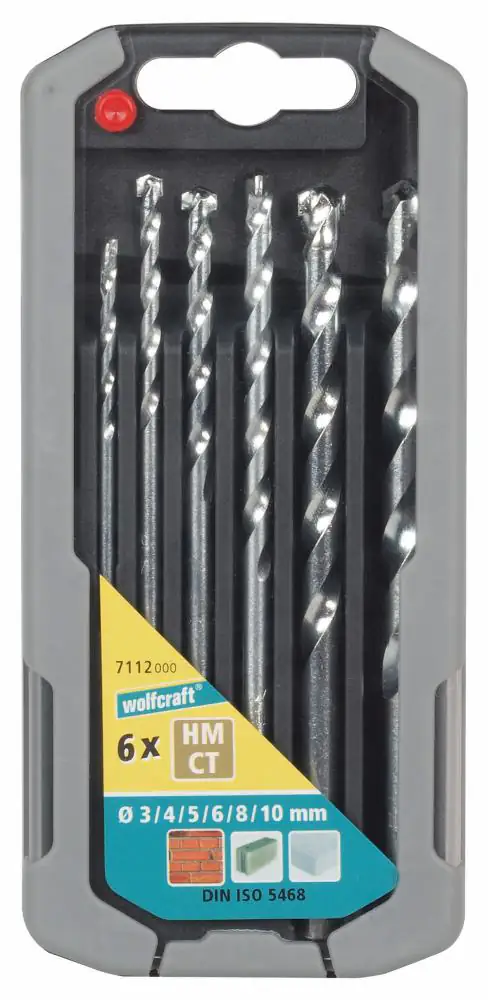 Wolfcraft Steinbohrer-Set HM 7112000 Ø 3 - 10 mm 6-teilig Rundschaft Wolfcraft Steinbohrer-Set HM 7112000 Ø 3 - 10 mm 6-teilig Rundschaft
