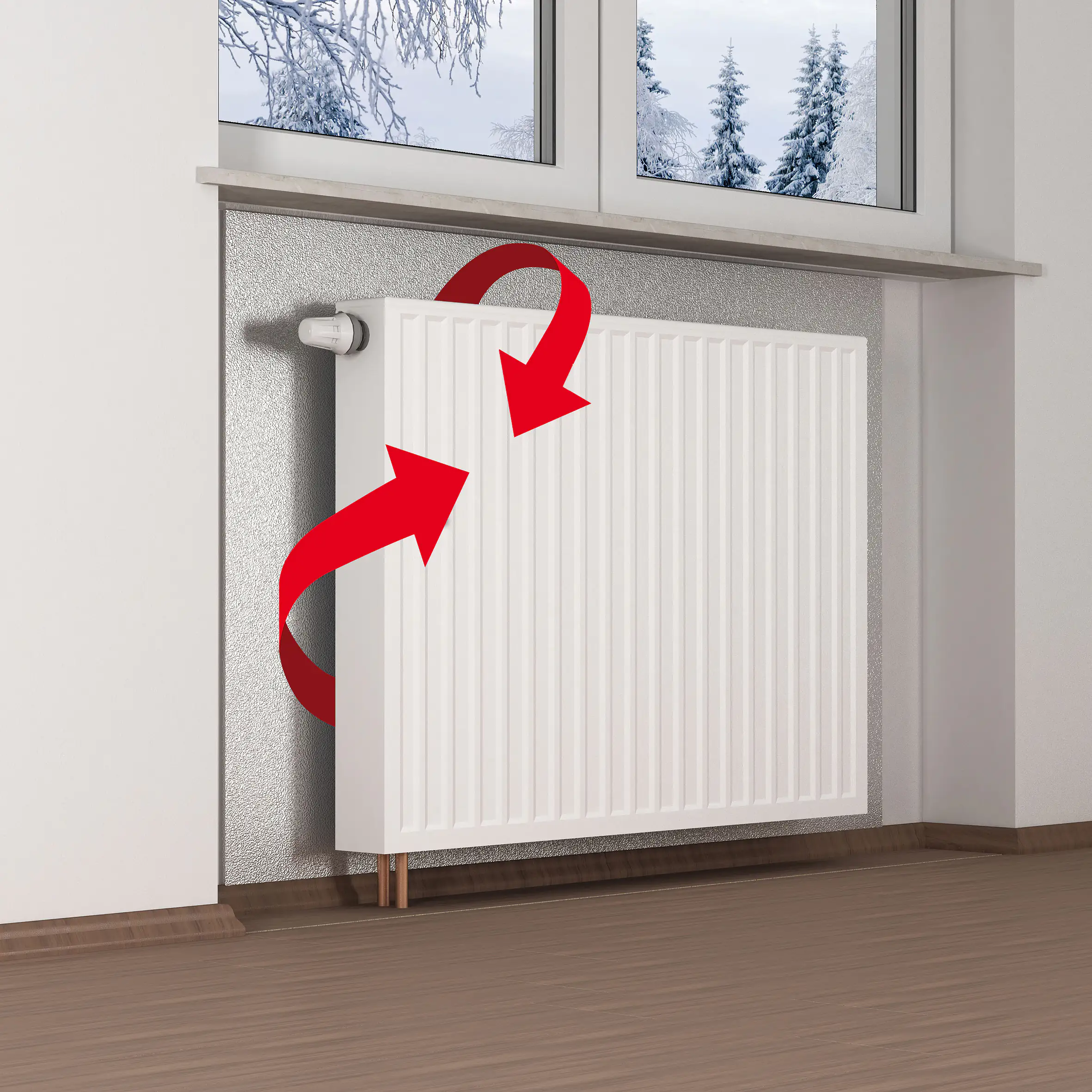 Dämmtapete alubeschichtet, für Heizkörperdämmung, 5 m x 0,5 m x 4 mm