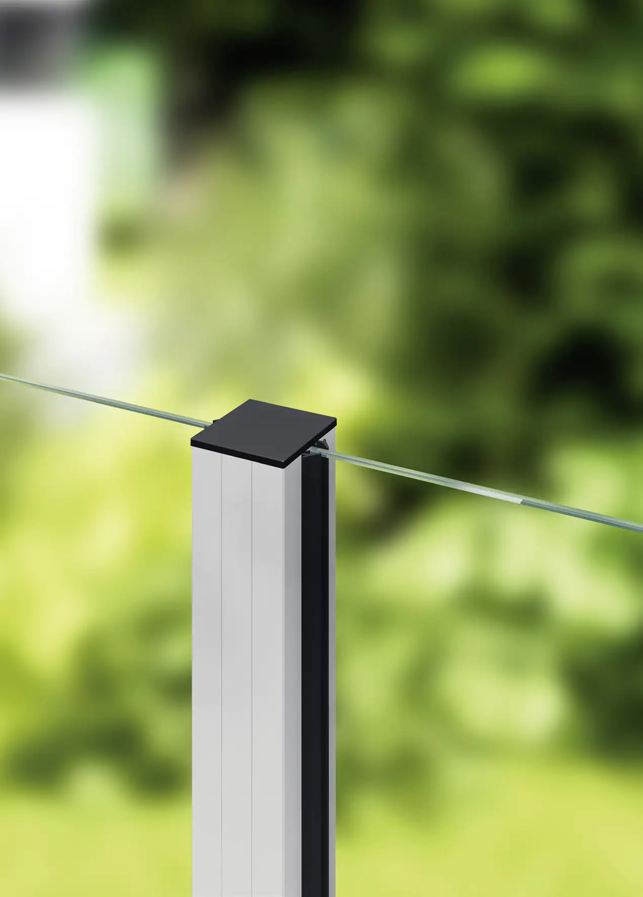 Aluminium-Pfosten 127 cm, 68 x 68 mm, eloxal silber