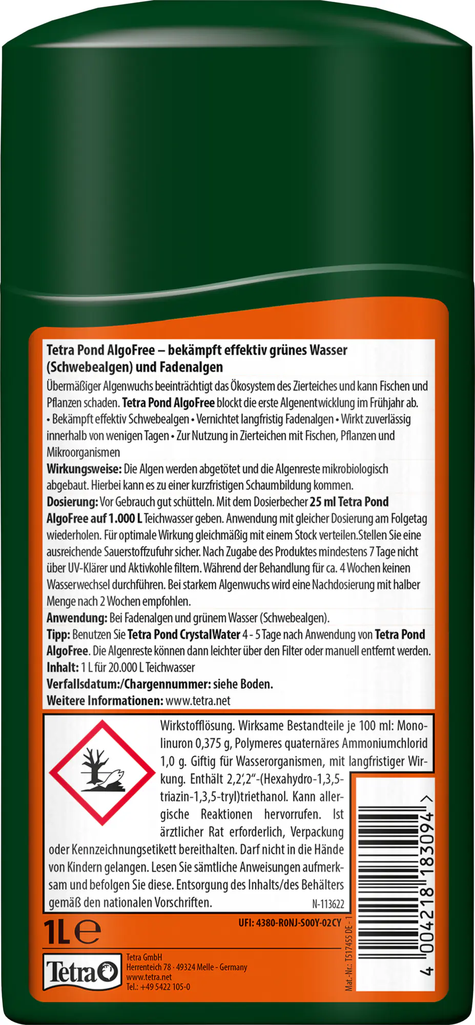 Tetra Wasseraufbereitung Pond AlgoFree 1 L Tetra Wasseraufbereitung Pond AlgoFree 1 L