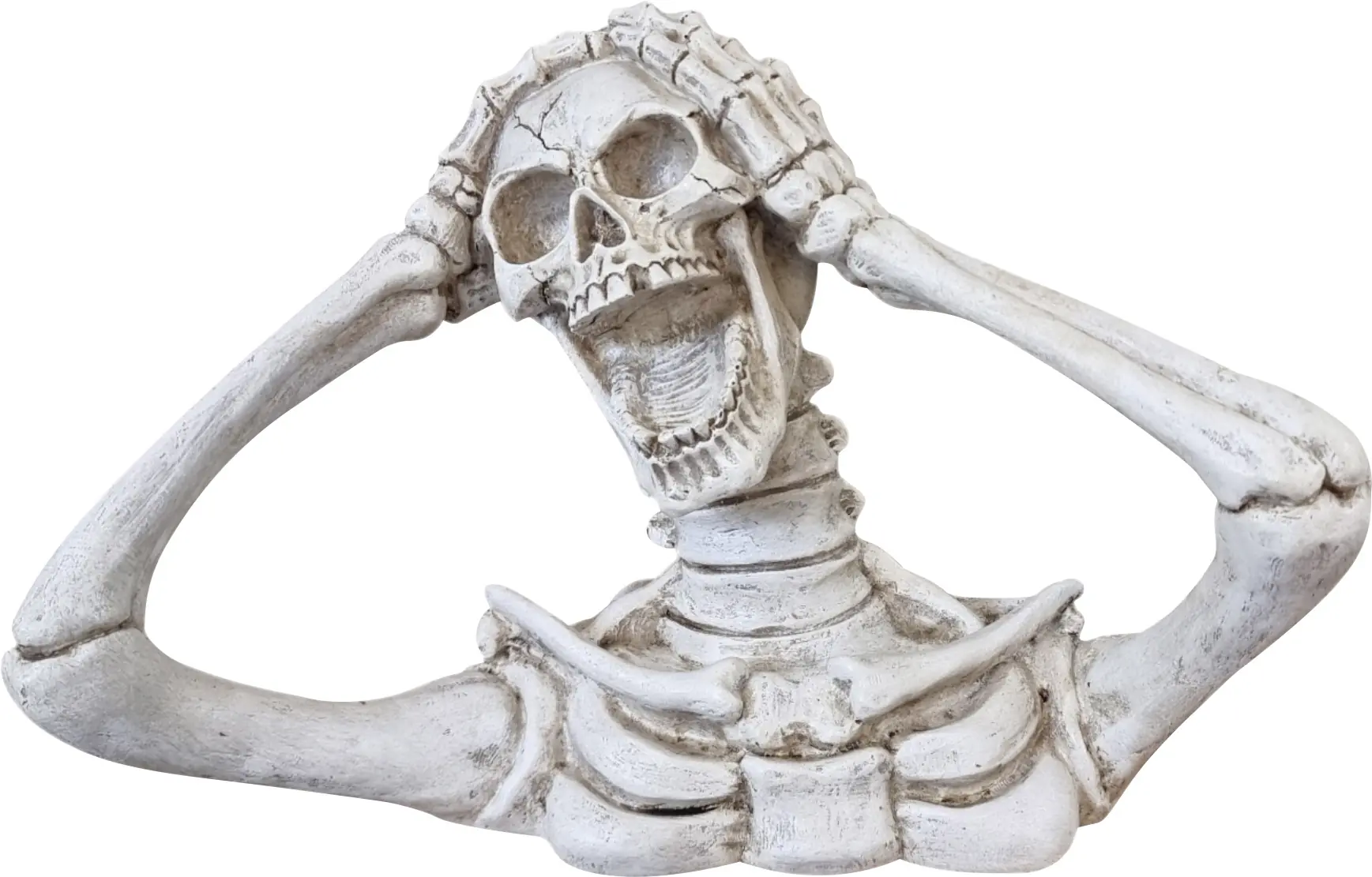 Dekofigur Skelett 28,5 x 41 x 21 cm weiß