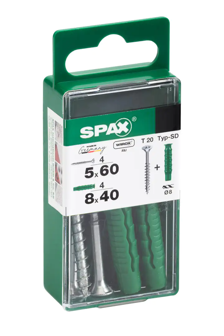 Spax Universalschrauben + Dübel 5.0 x 60 mm TX 20 4 Schrauben + 4 Dübel