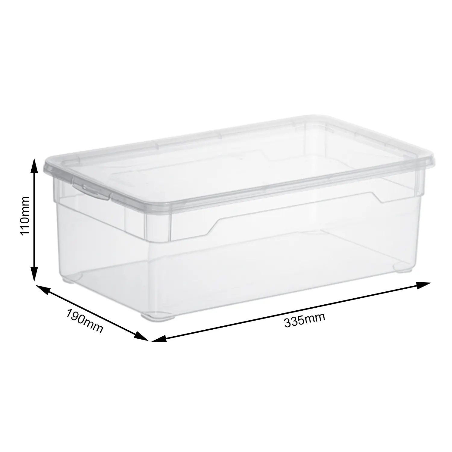 Rotho Aufbewahrungsbox CLEAR mit Deckel 5 L transparent 4er-Set