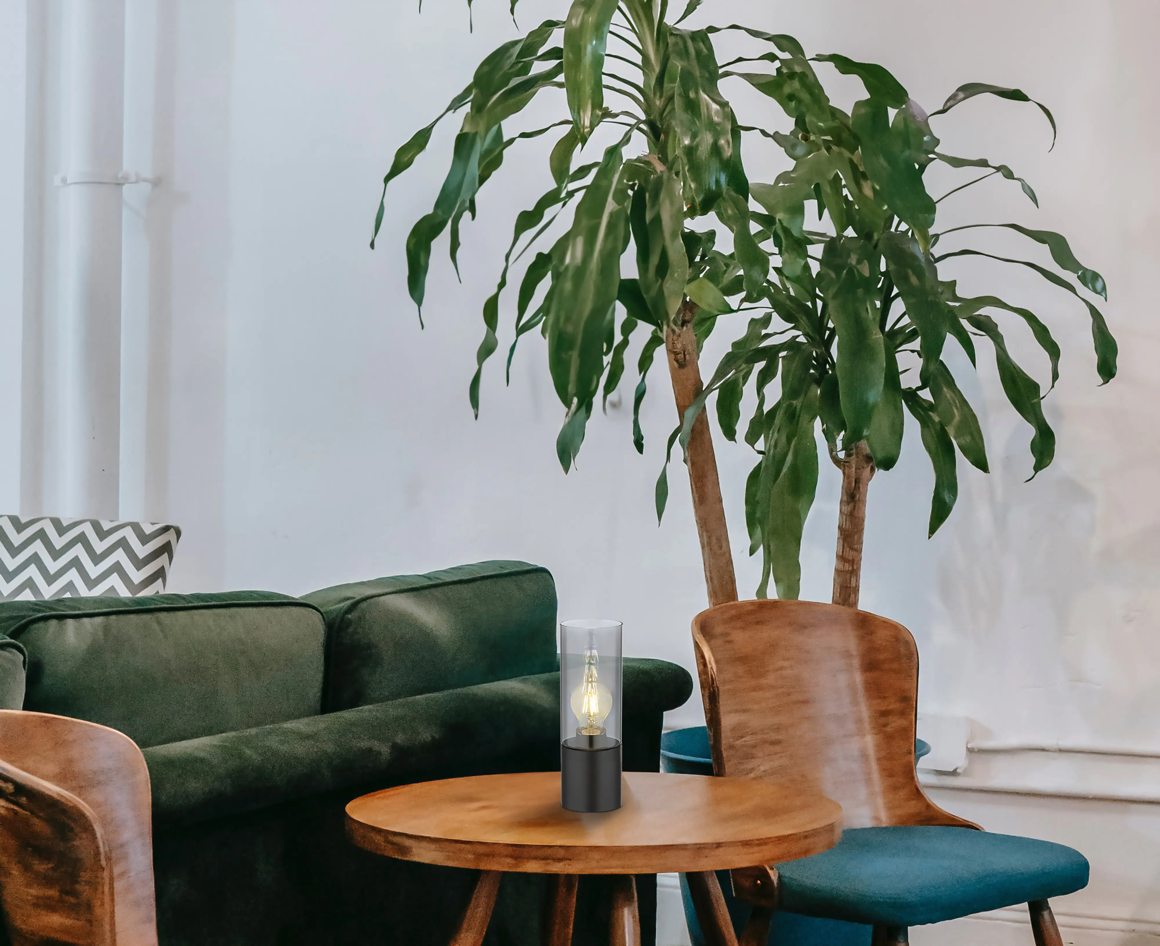 Globo Tischleuchte Annika schwarz 30 x 9 cm dimmbar