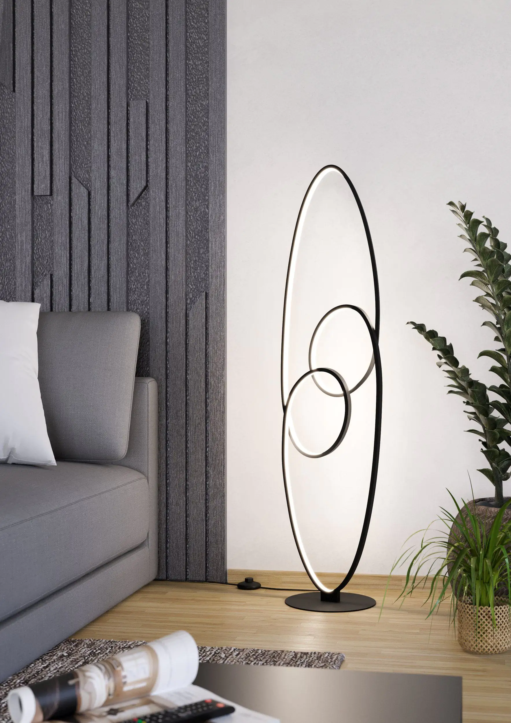 Eglo LED Stehleuchte Gianella schwarz weiß 120,5 x 25 x 30 cm Eglo LED Stehleuchte Gianella schwarz weiß 120,5 x 25 x 30 cm