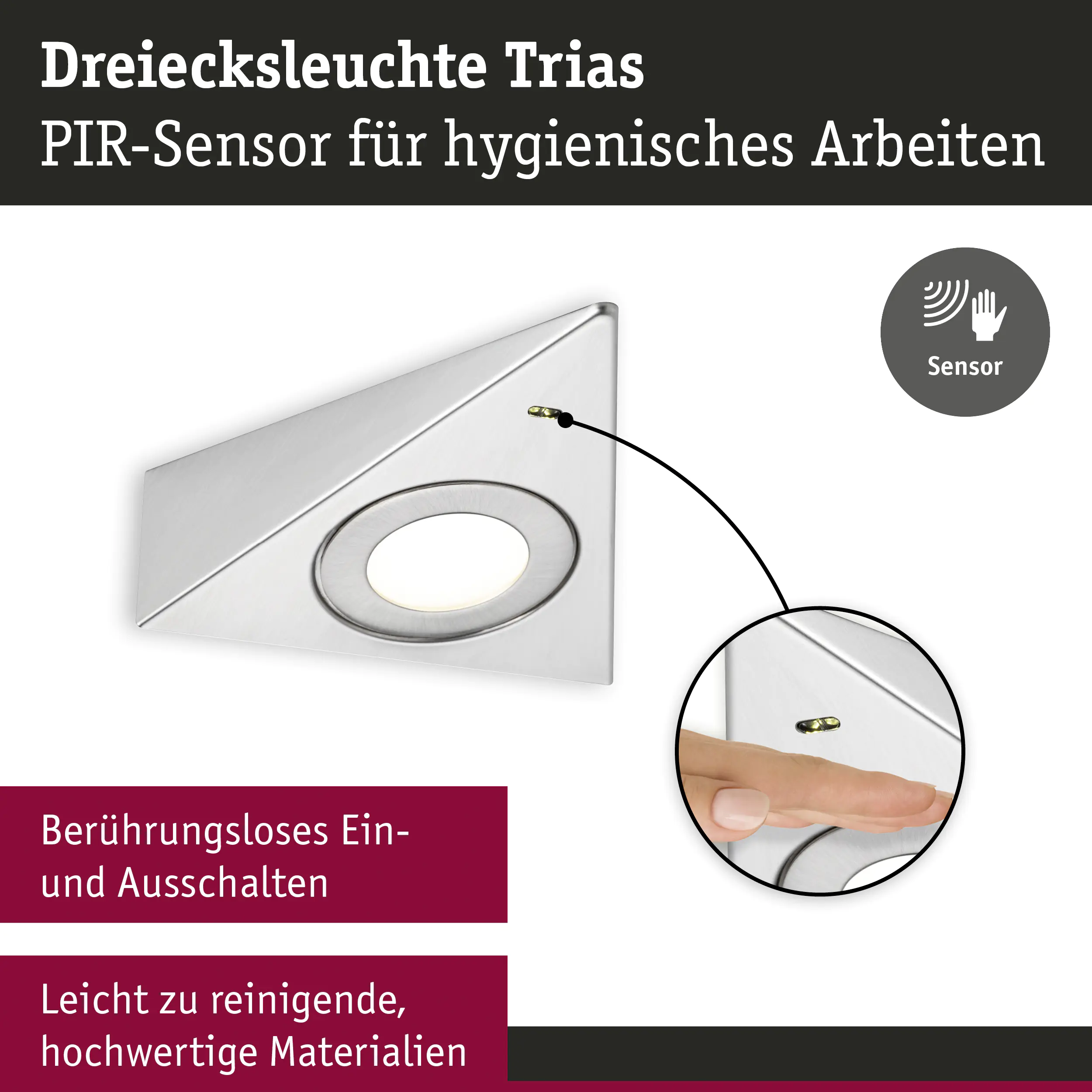 Paulmann LED Unterbauleuchte Trias eisen gebürstet warmweiß 3 er Set Paulmann LED Unterbauleuchte Trias eisen gebürstet warmweiß 3 er Set