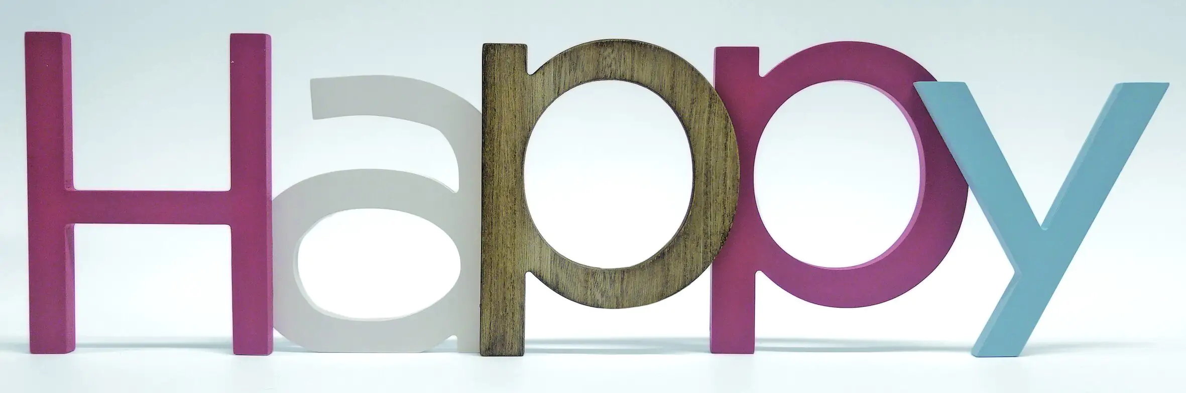 Schriftzug XL Happy blau-rose  57x16x1,8 cm Schriftzug XL Happy blau-rose  57x16x1,8 cm