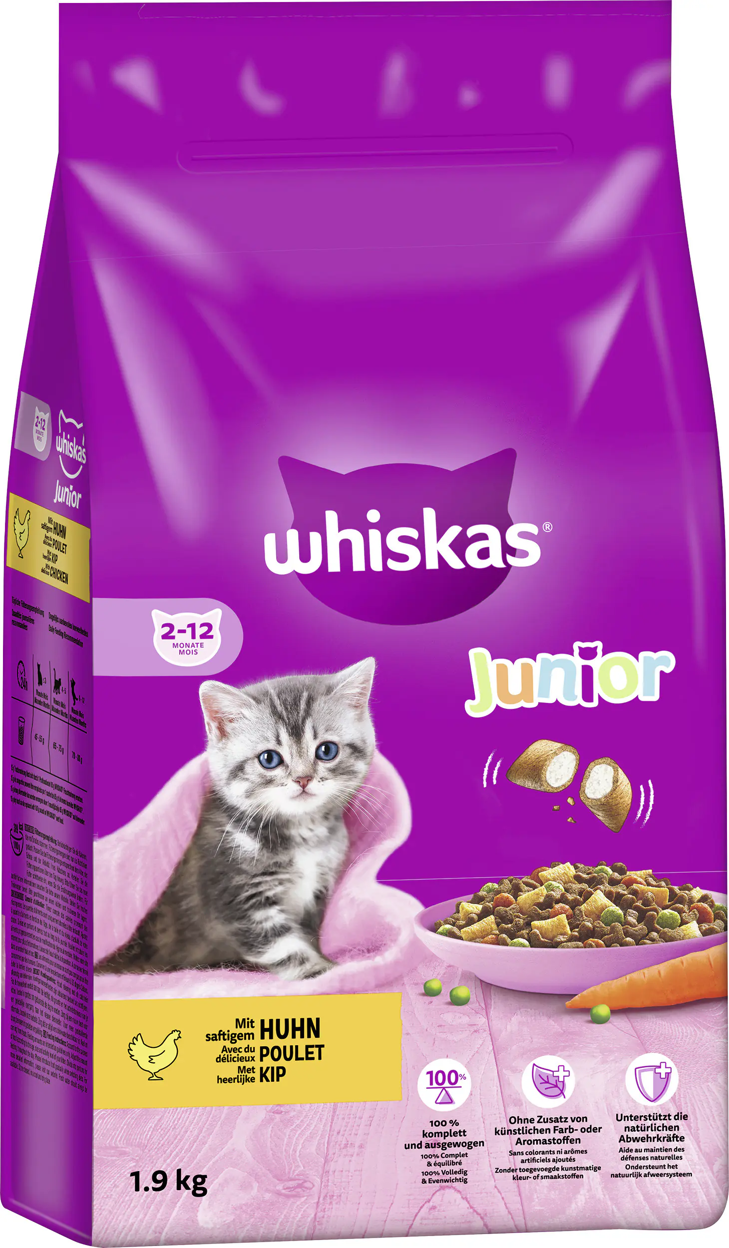 WHISKAS® Beutel Trocken Junior mit Huhn 1,9 kg 1,9 kg
