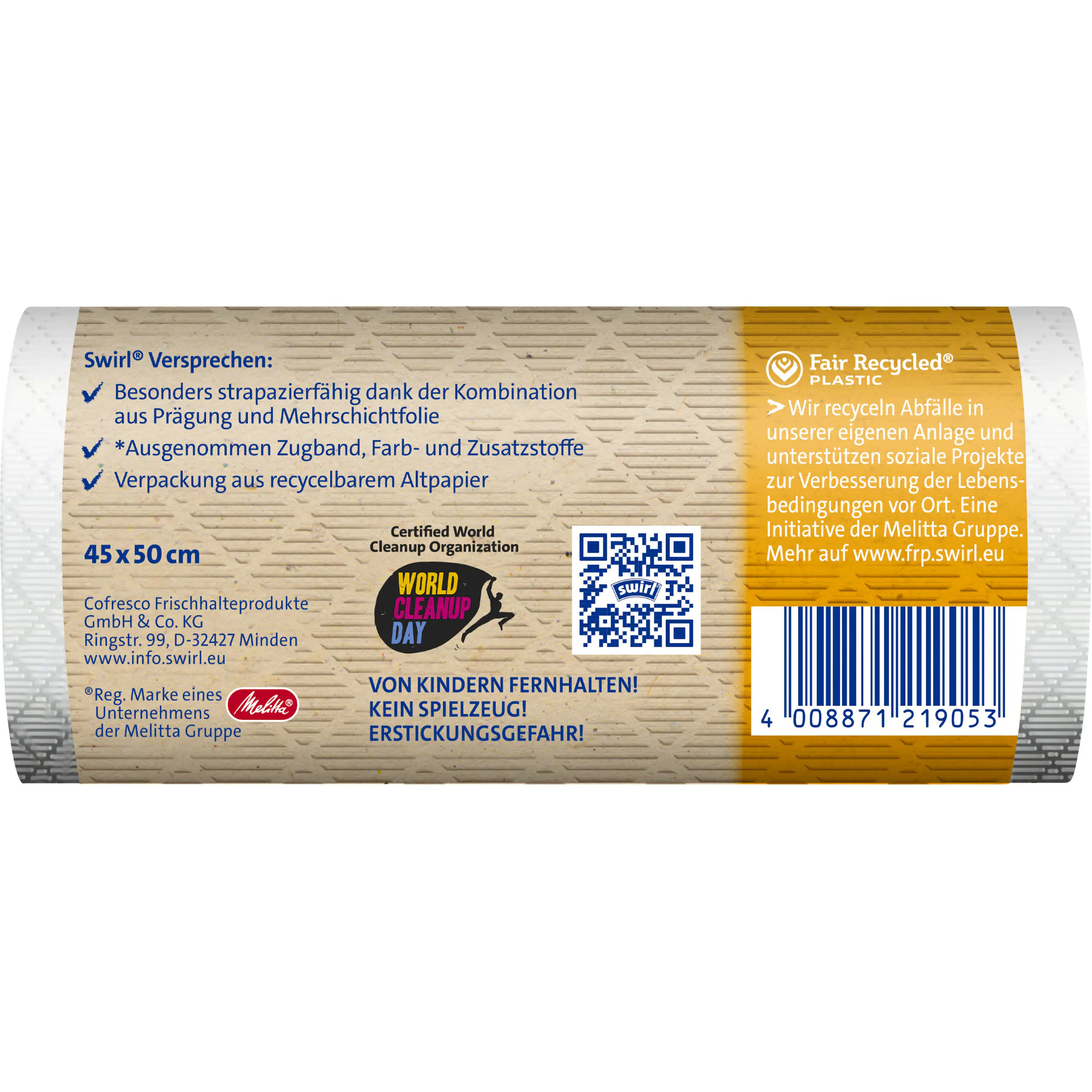 Swirl® 20 l Zugband- Müllbeutel  Reißfest & Dicht