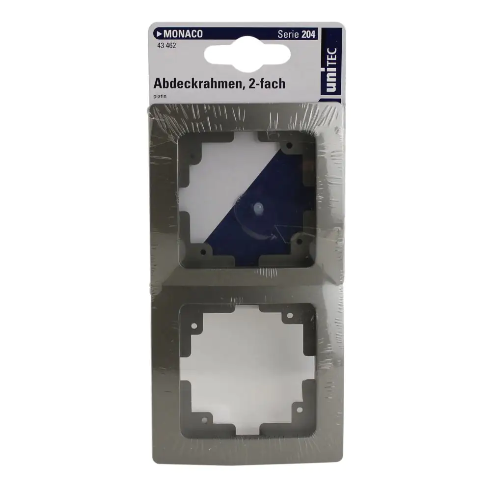 Unitec Abdeckrahmen Monaco 2-fach platin