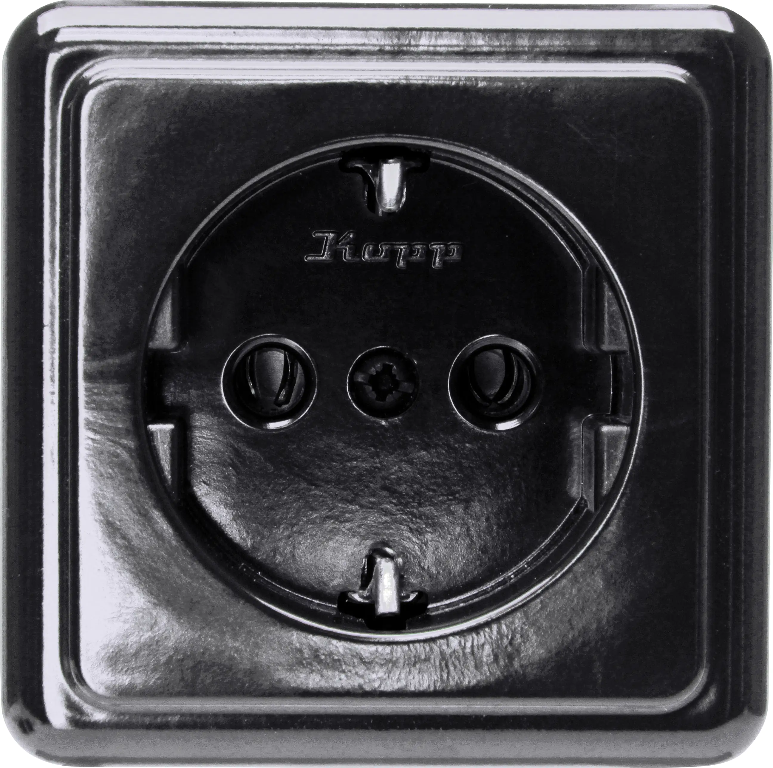 Kopp Aufputz Schutzkontakt-Steckdose 1-fach schwarz