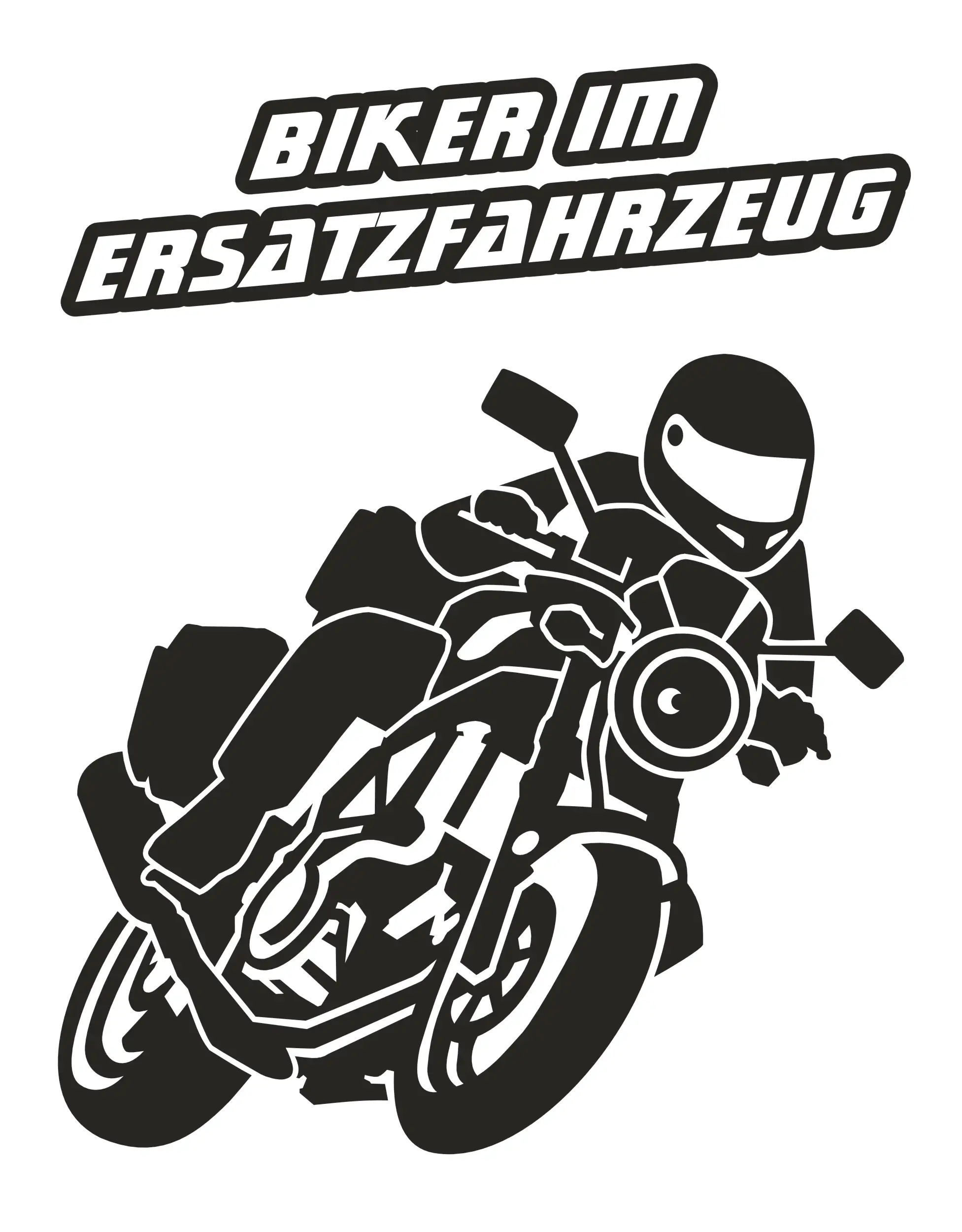 Hermann Schütz Aufkleber Biker im Ersatzfahrzeug 115x150mm