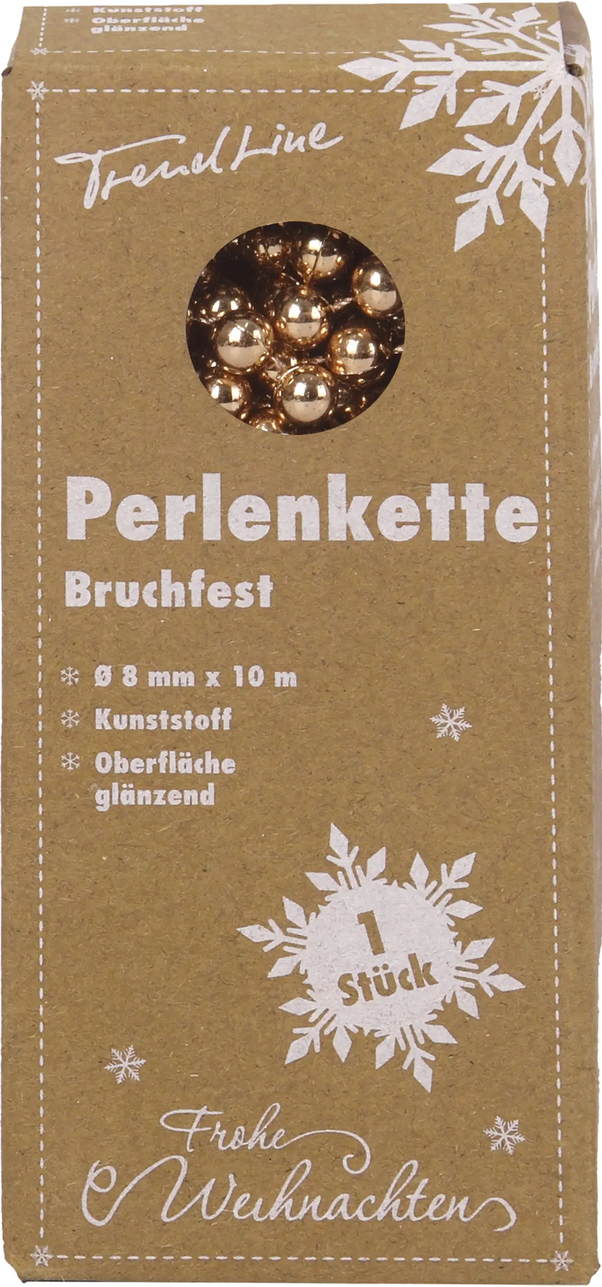 TrendLine Perlenkette bruchfest langlebig 10 m brandy-braun