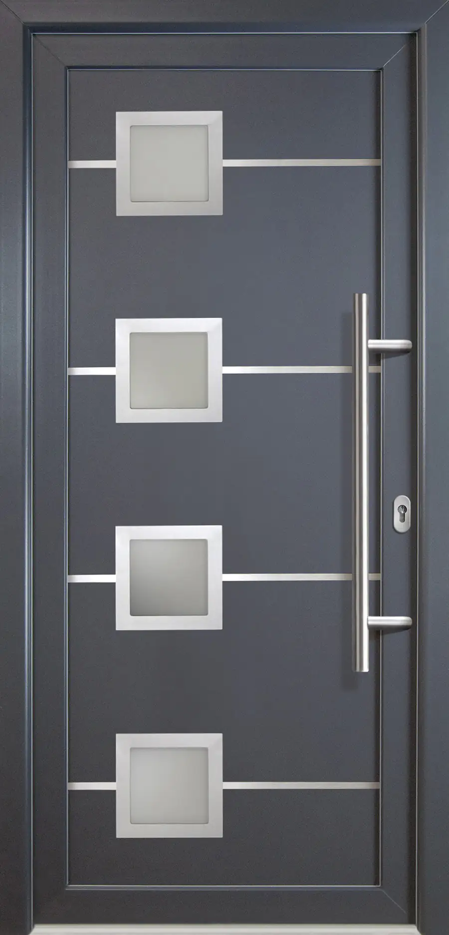 Meeth Haustür Signum Aluminium Modell 88 88 x 200 cm DIN rechts weiß/titan