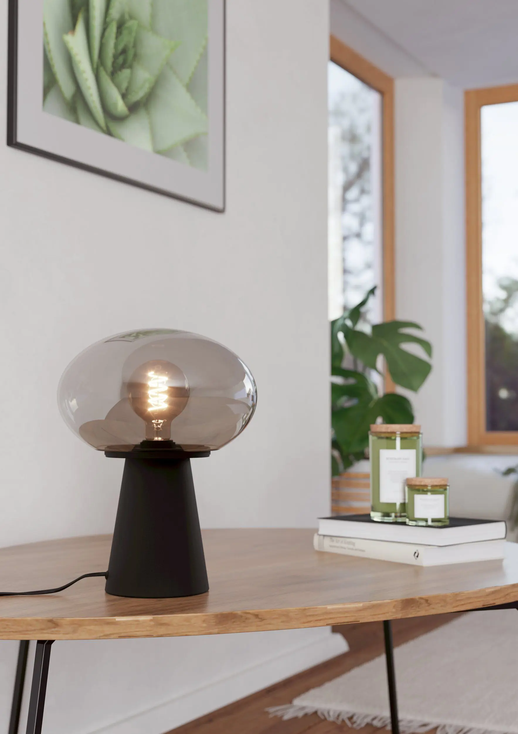 Eglo Tischleuchte Madonnina schwarz-grau Ø 25 cm