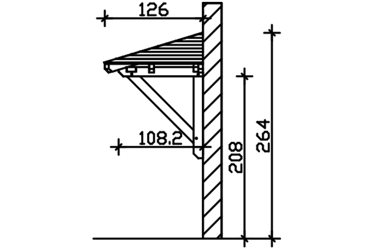 SKAN HOLZ Vordach Wesel Typ 1 188 x 126 cm, lasiert in Eiche hell
