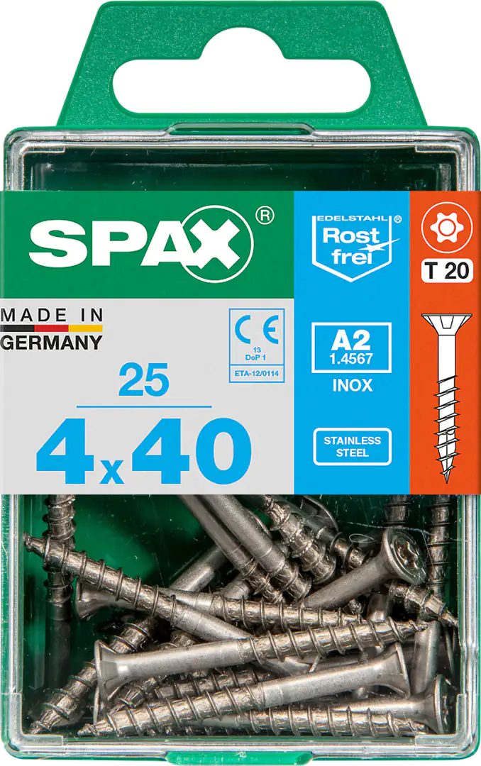 Spax Universalschrauben 4.0 x 40 mm TX 20 - 25 Stk. Spax Universalschrauben 4.0 x 40 mm TX 20 - 25 Stk.