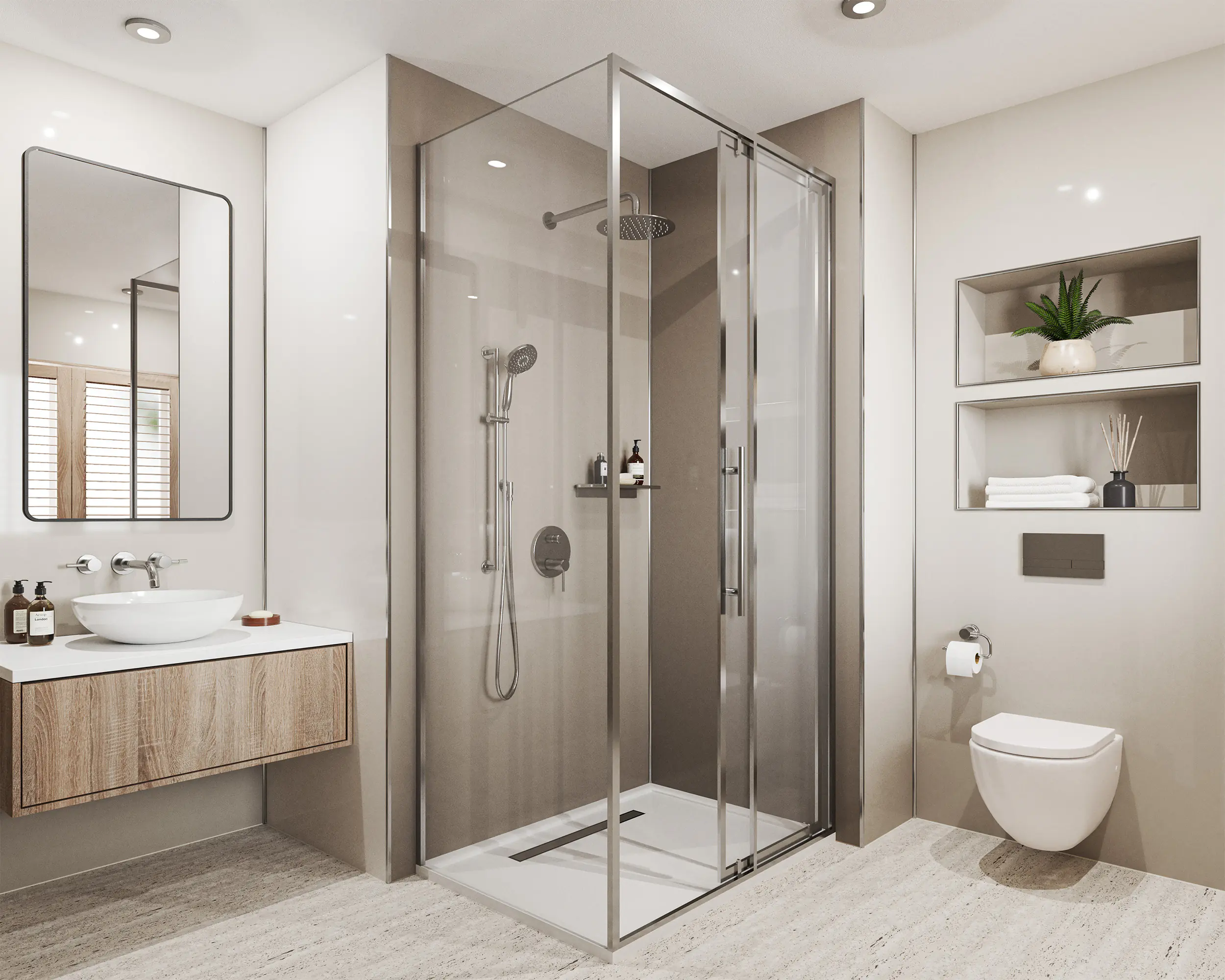 Wetwall Alloy Wandpaneel  Terra Grey/Seabreeze Green 90 x 244 cm