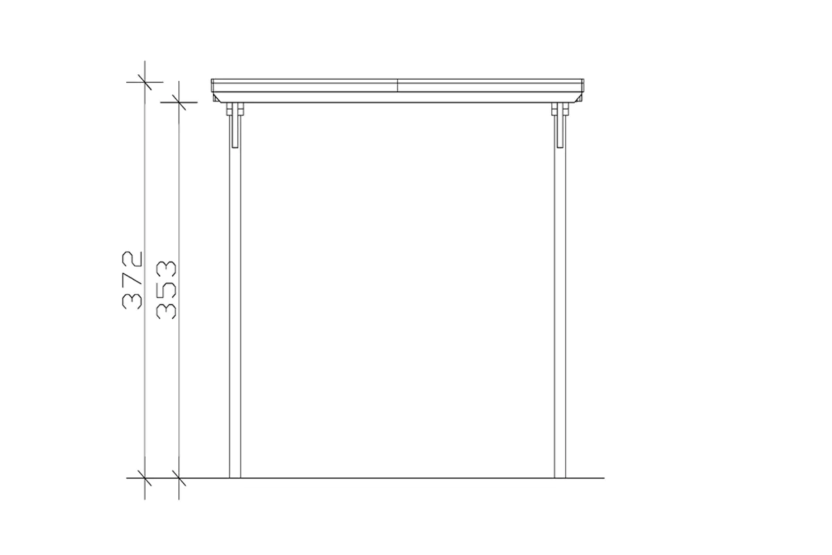 SKAN HOLZ Carport Emsland Caravan 404 x 846 cm, lasiert in Nussbaum