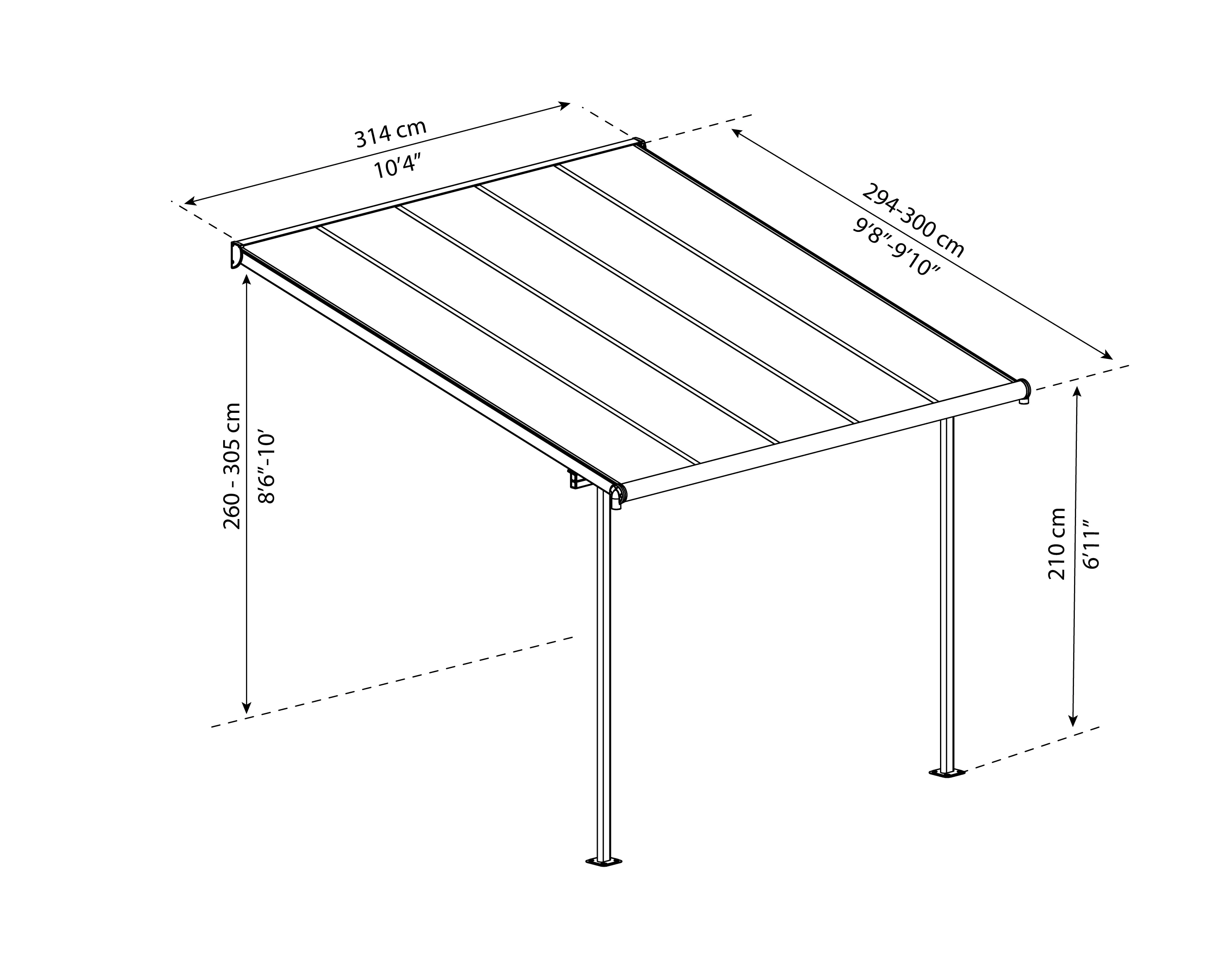 Canopia Terrassenüberdachung Capri 3x3.05