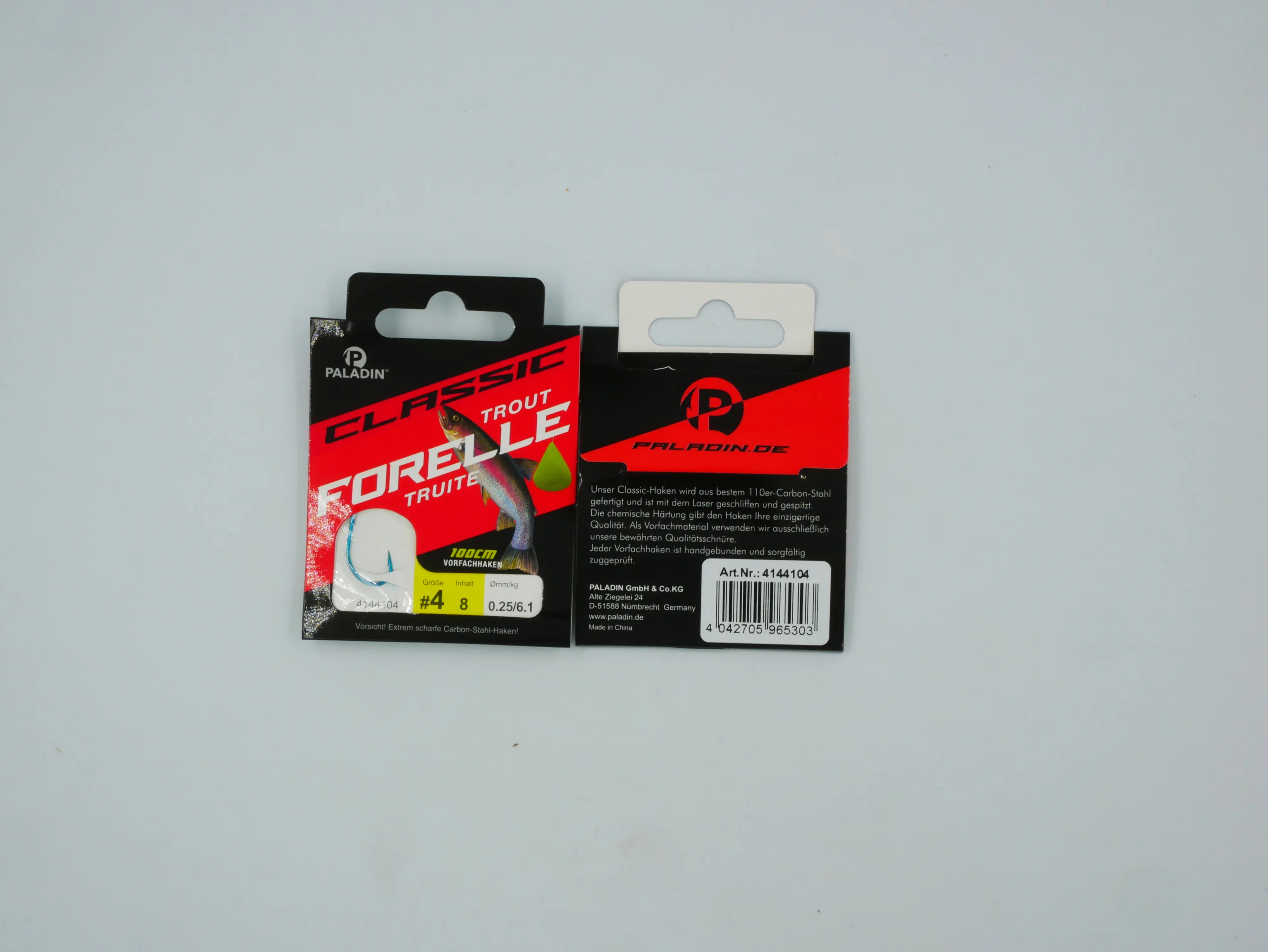 Paladin Forellenhaken gebunden Größe 4 100 cm 9 Stück blau 