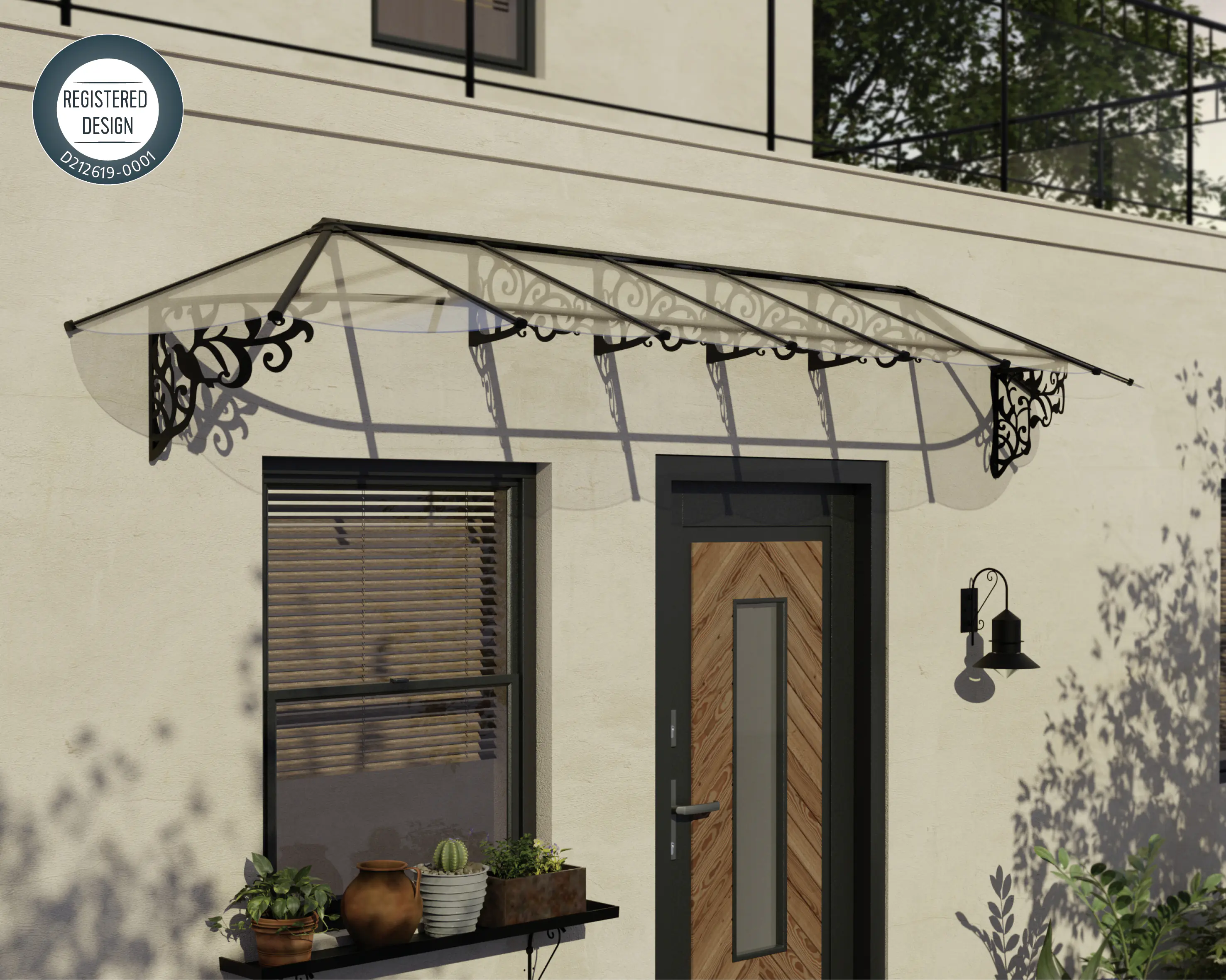 Canopia Vordach Lily 4100 Schwarz Alu 421 x 88 cm