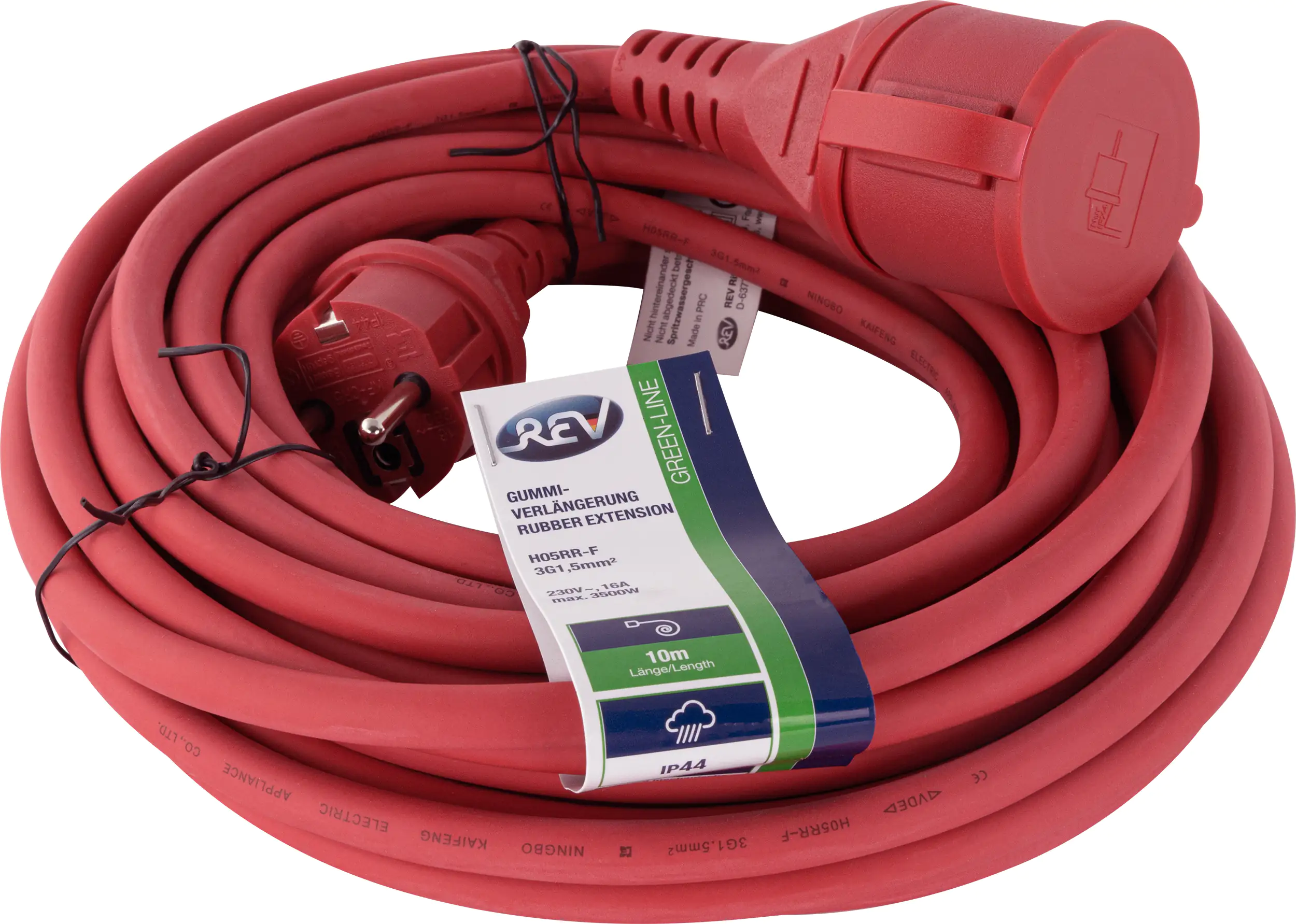 Verlängerungskabel Außen 10 m H05RR-F3x1,5 mm², rot Verlängerungskabel Außen 10 m H05RR-F3x1,5 mm², rot