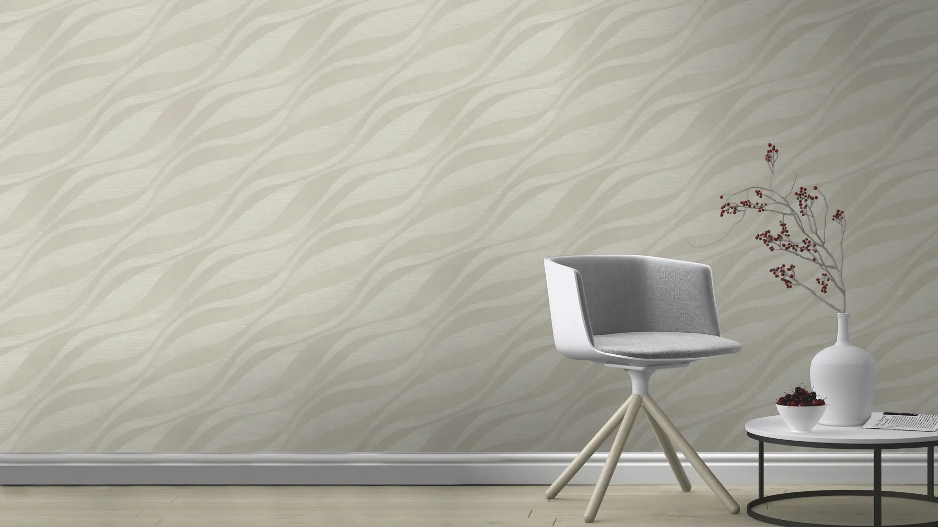 Rasch Vliestapete Muster Wellen beige 10,05 x 0,53 m Rasch Vliestapete Muster Wellen beige 10,05 x 0,53 m