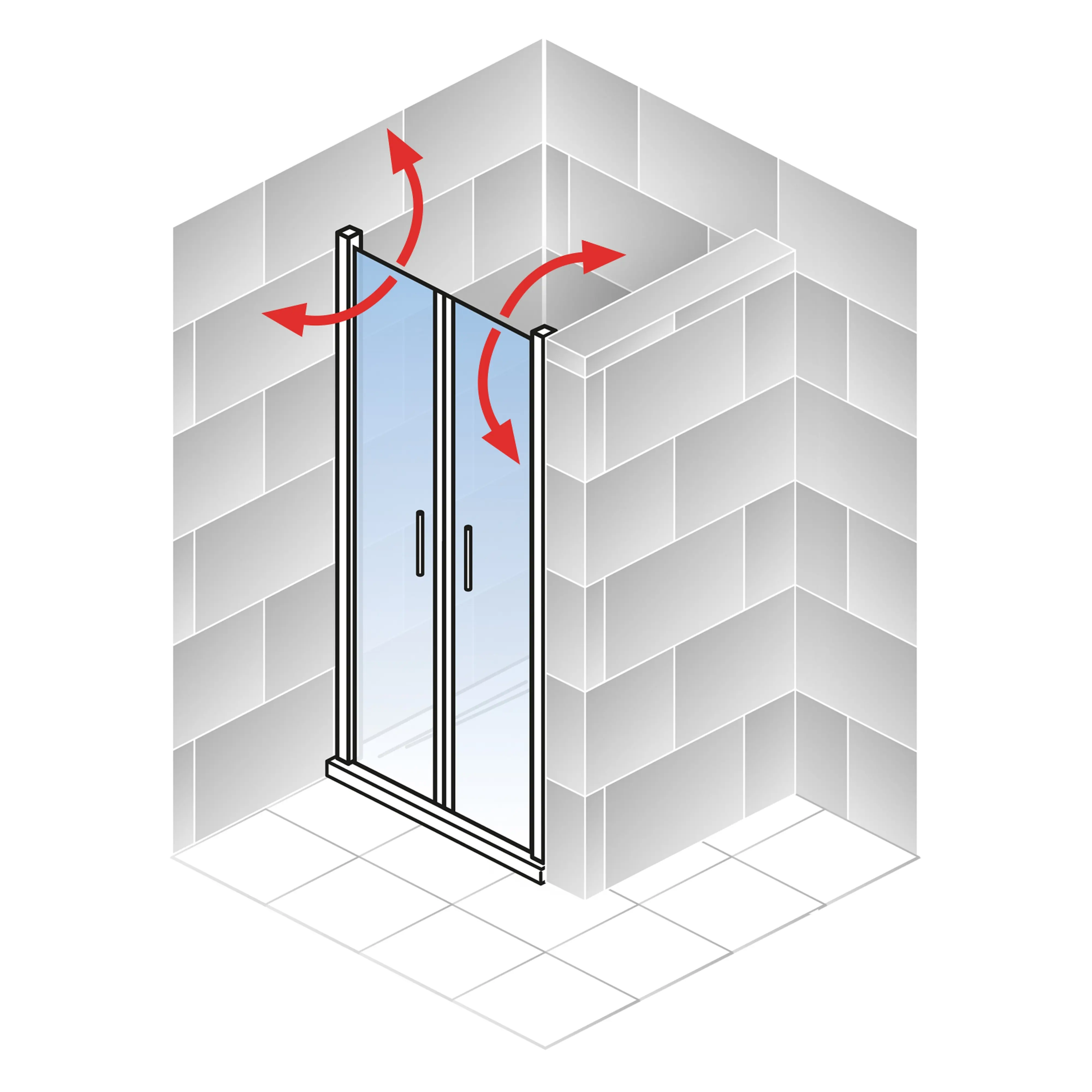 Schulte Pendeltür in Nische Alexa Style 2.0 90 x 192 cm mattschwarz