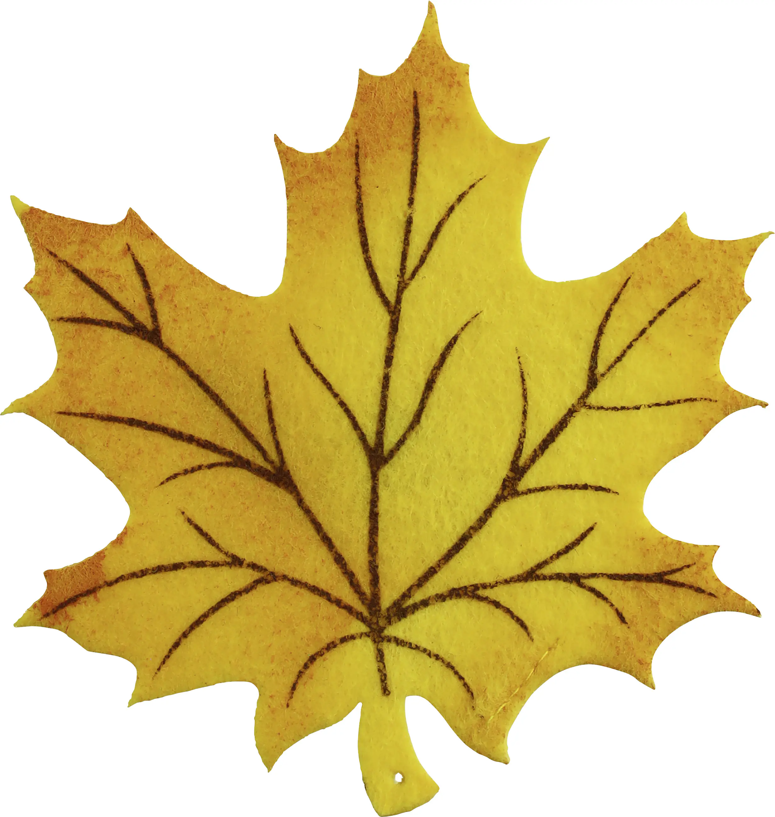 Deko-Untersetzer Tisch Ahornblatt aus Filz 39 x 41 cm gelb 