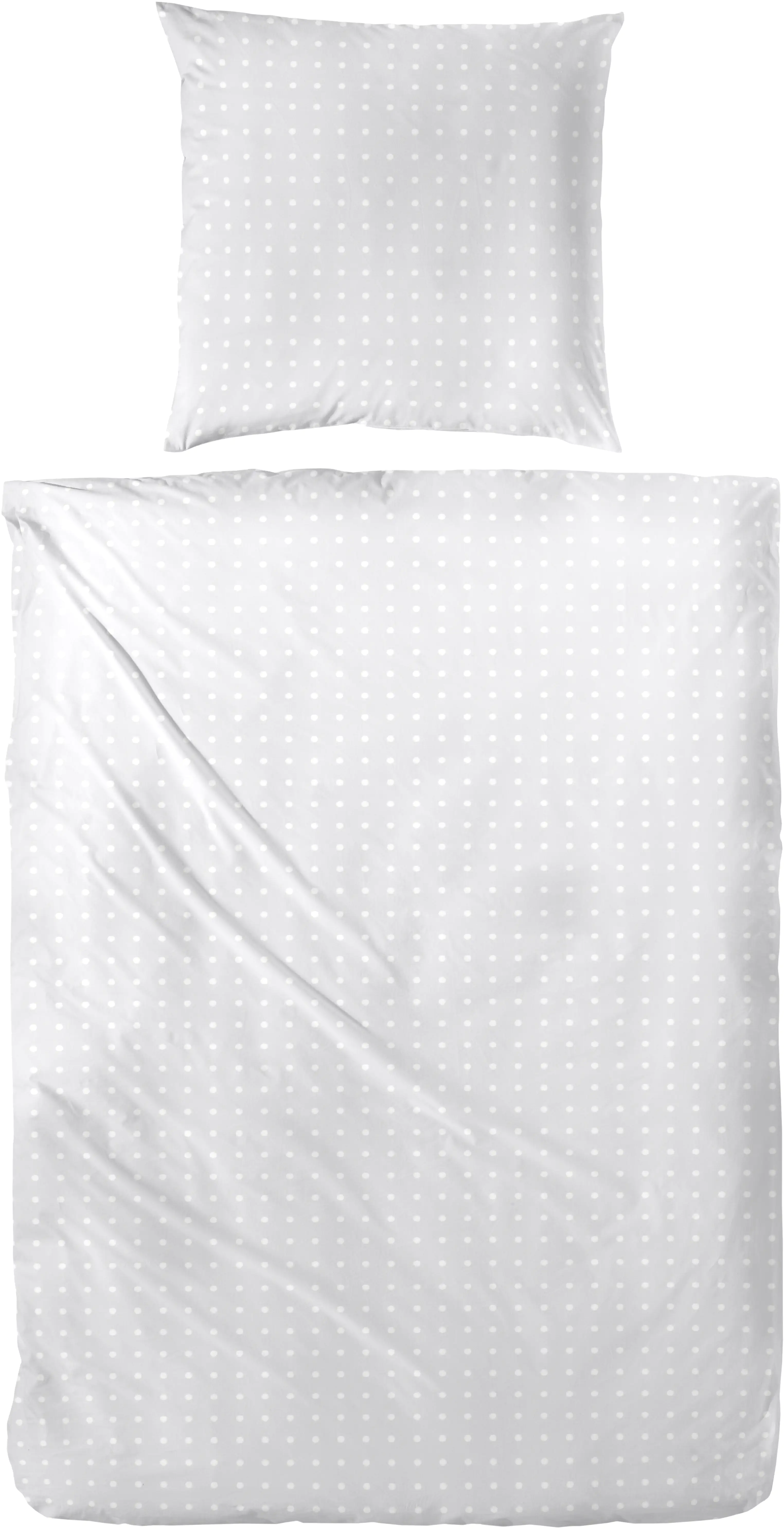 4002895145480 Vario Bettwäsche Perkal Punkte silber, 135 x 200 cm